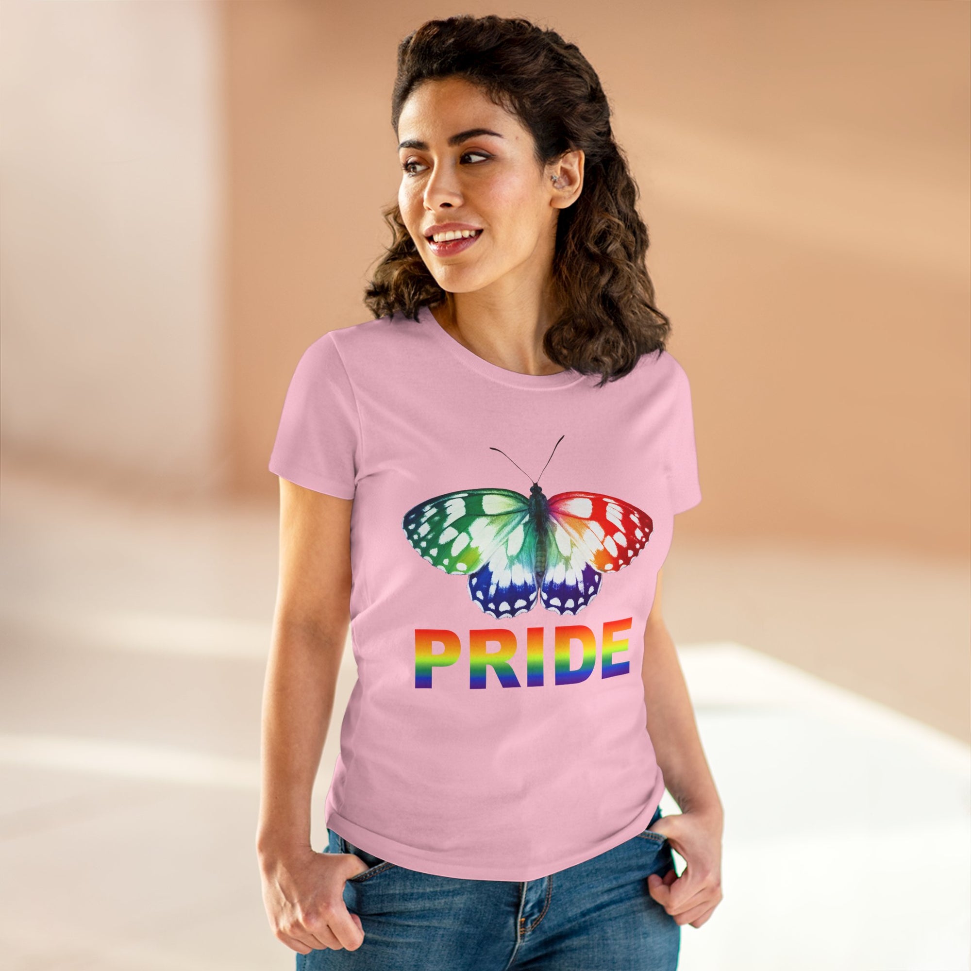Colorful Pride Butterfly Tee - Women's Cotton T-Shirt - LGBTQ Fashion