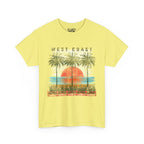 West Coast Holiday Tee with sunset and Palm trees