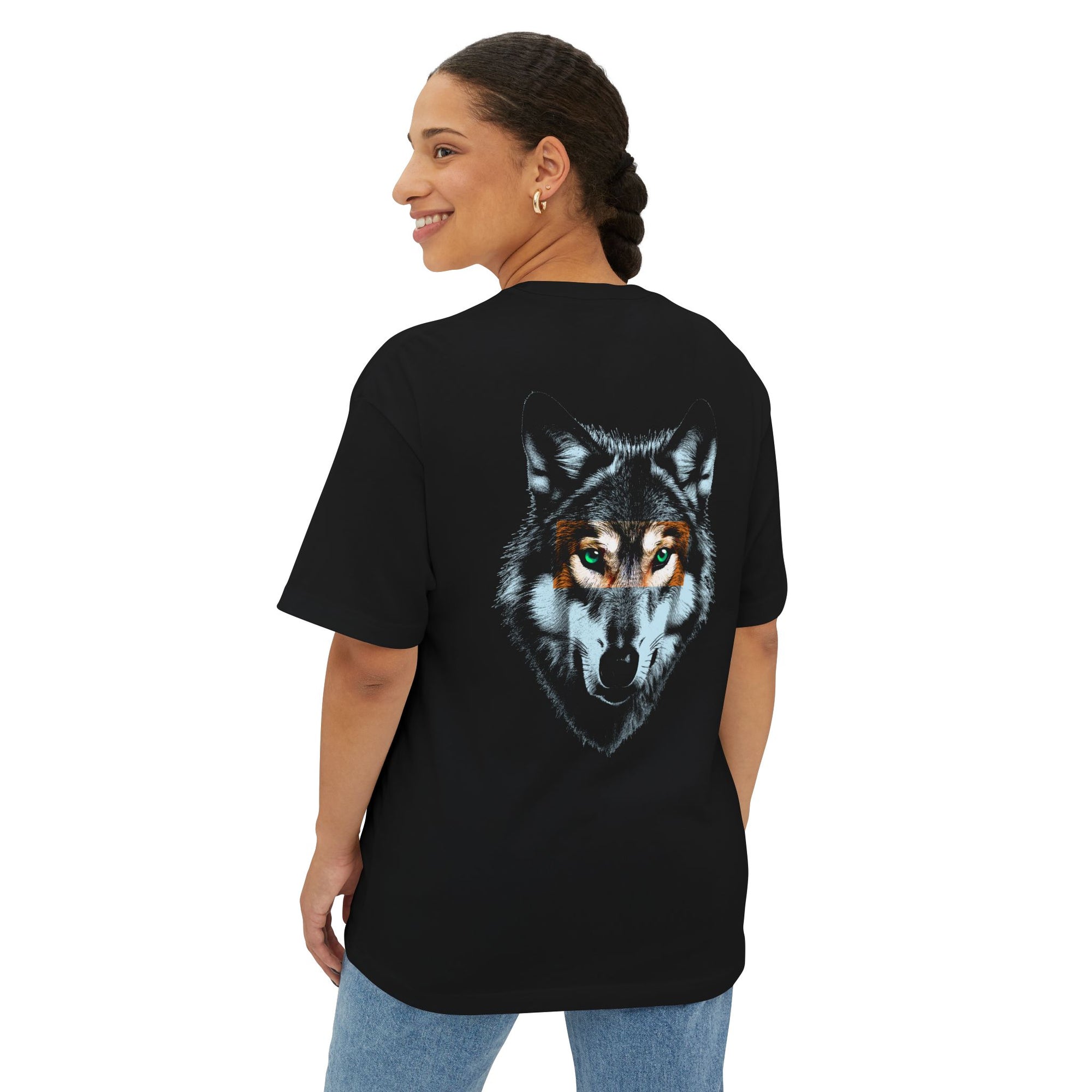 Fearless Wolf Graphic Tee, Unisex Oversized T-Shirt, Gift for Nature Lovers