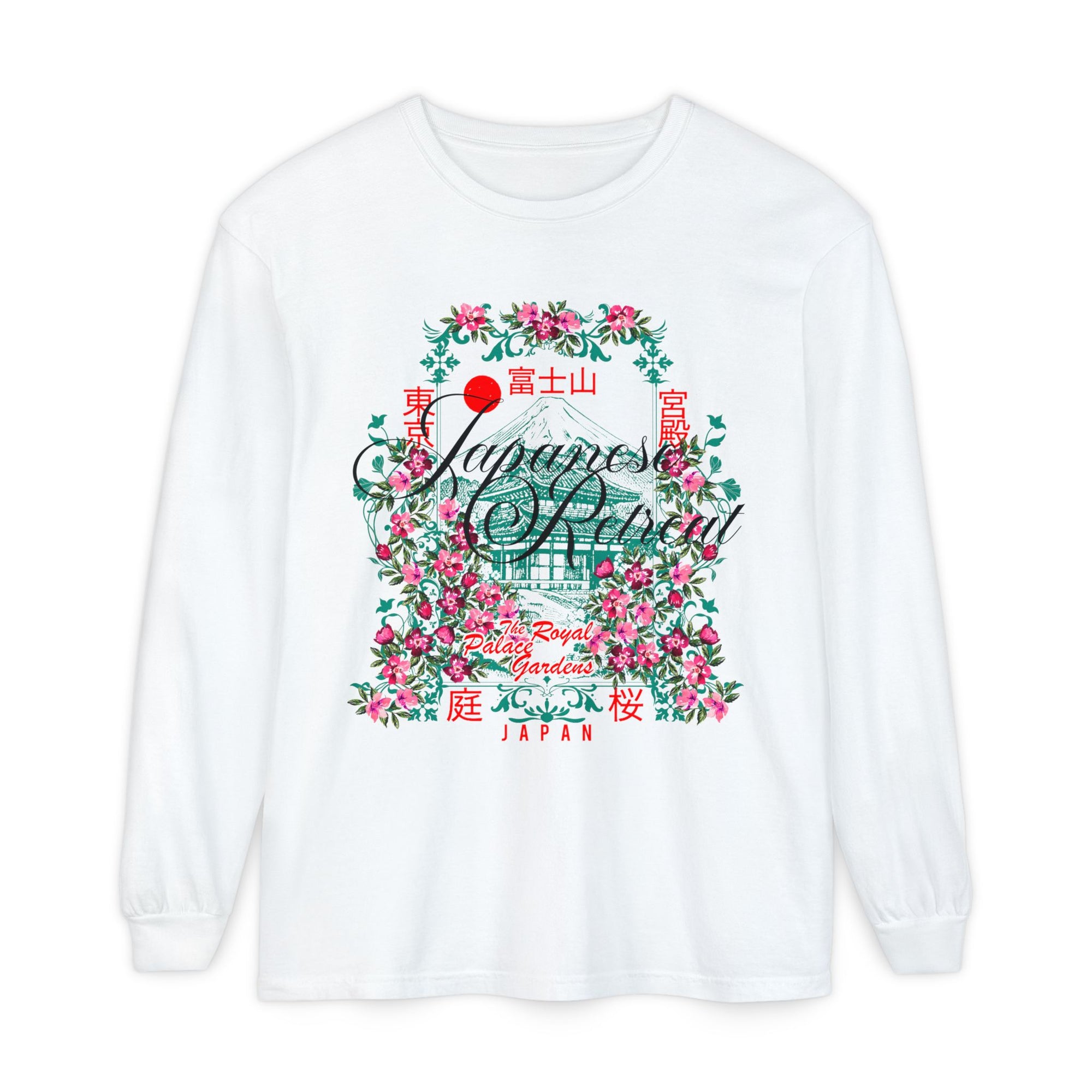 Japanese Retreat Cherry Blossom Long Sleeve T-Shirt