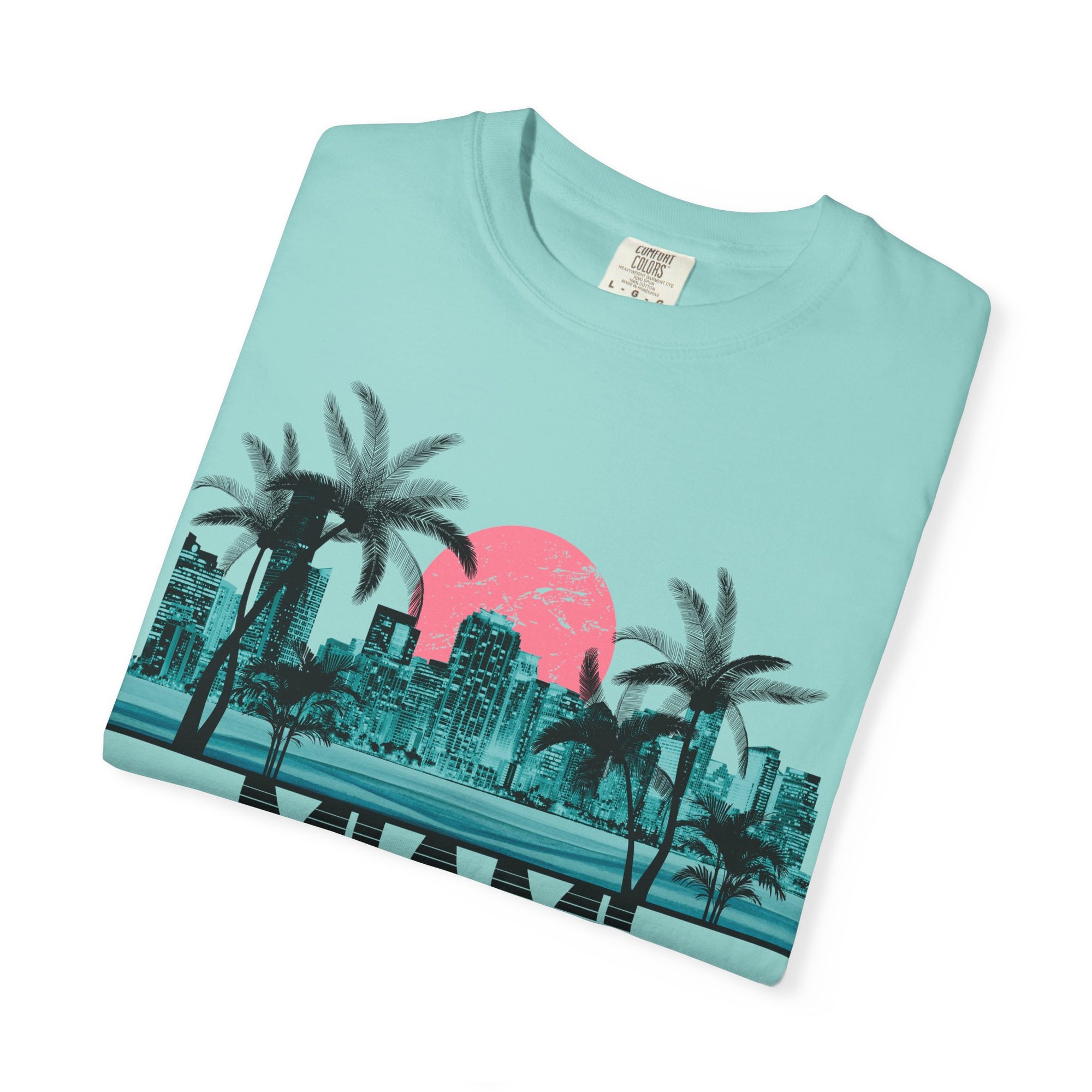 Miami Beach Graphic Tee - Souvenir Travel Shirt for Summer Vibes