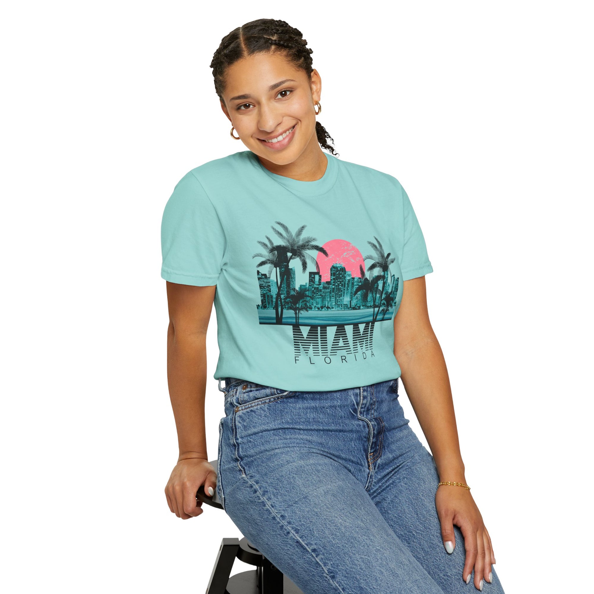 Miami Beach Graphic Tee - Souvenir Travel Shirt for Summer Vibes