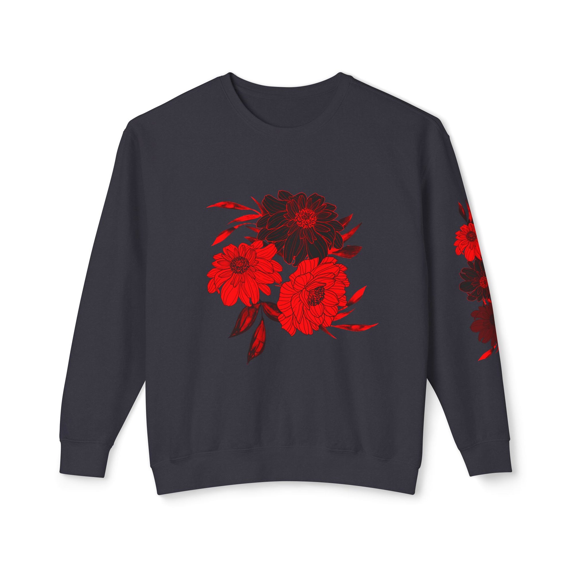 EDIT COLLECTION - Painted Red Floral Sweatshirt