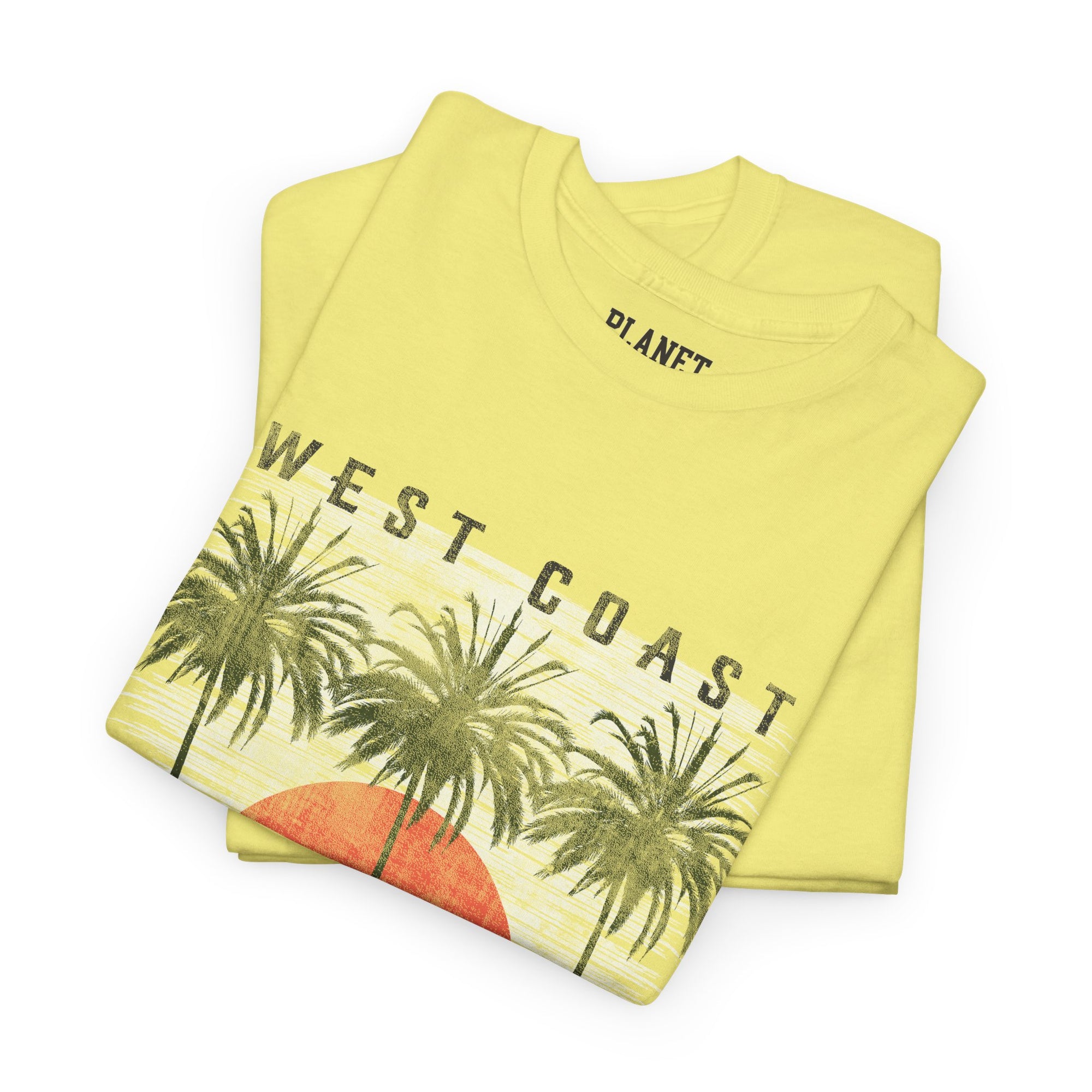 West Coast Holiday Tee with sunset and Palm trees