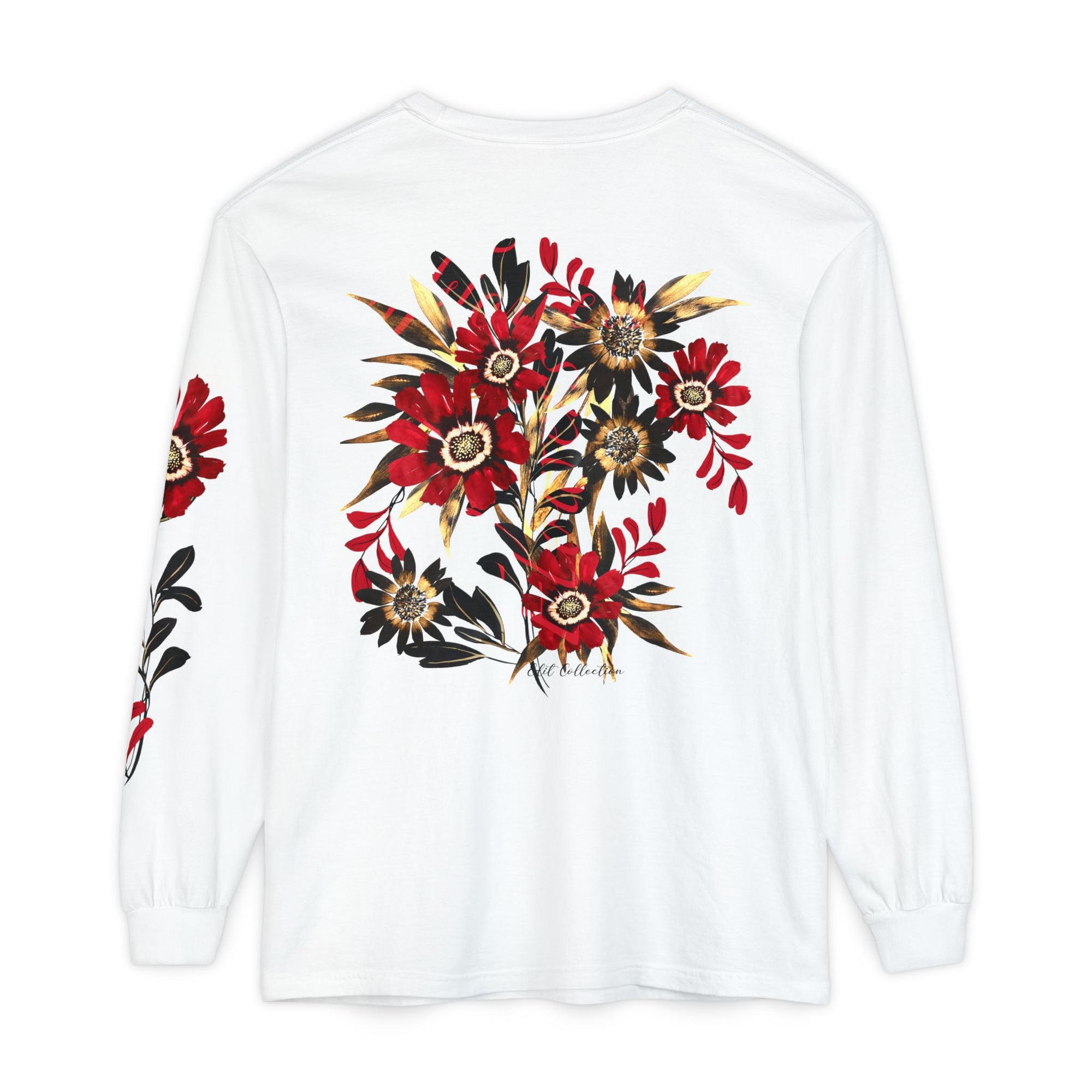 EDIT COLLECTION - Large Placement Floral Long Sleeve T-Shirt