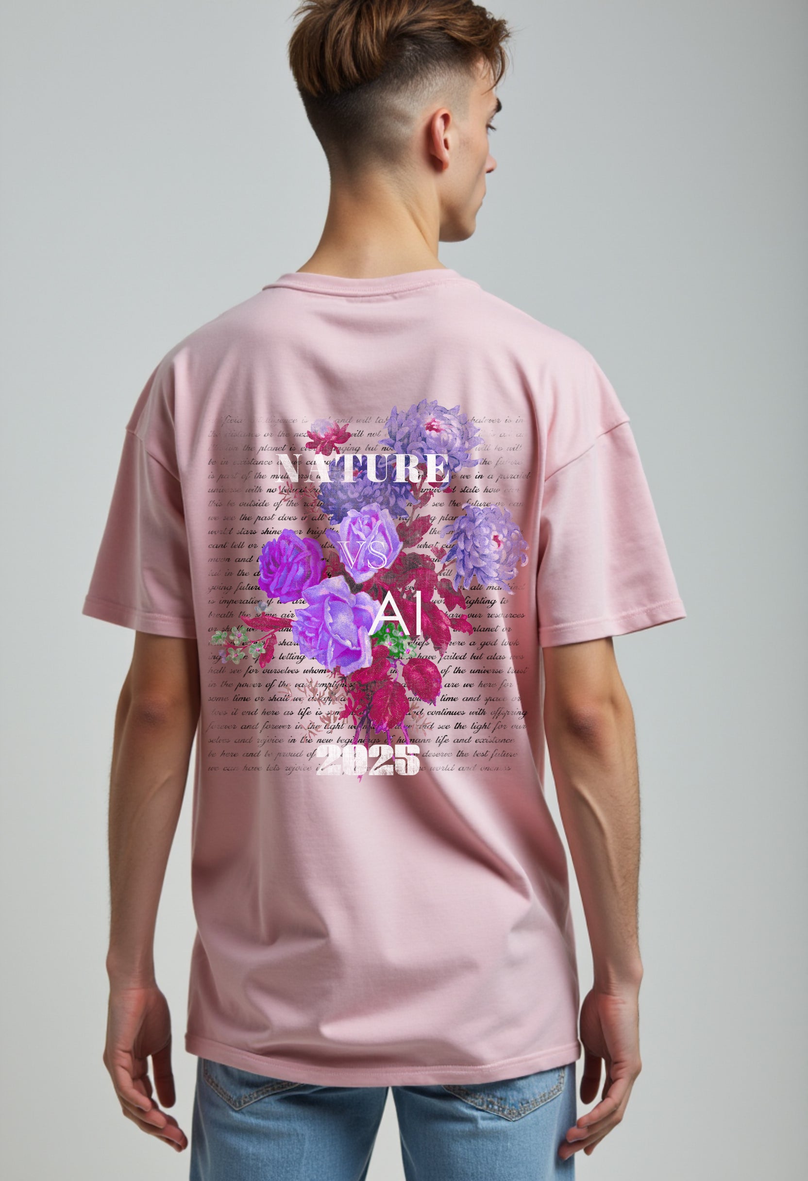 Botanical Floral Tee – Oversized Cotton Shirt for All