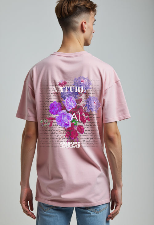 Botanical Floral Tee – Oversized Cotton Shirt for All
