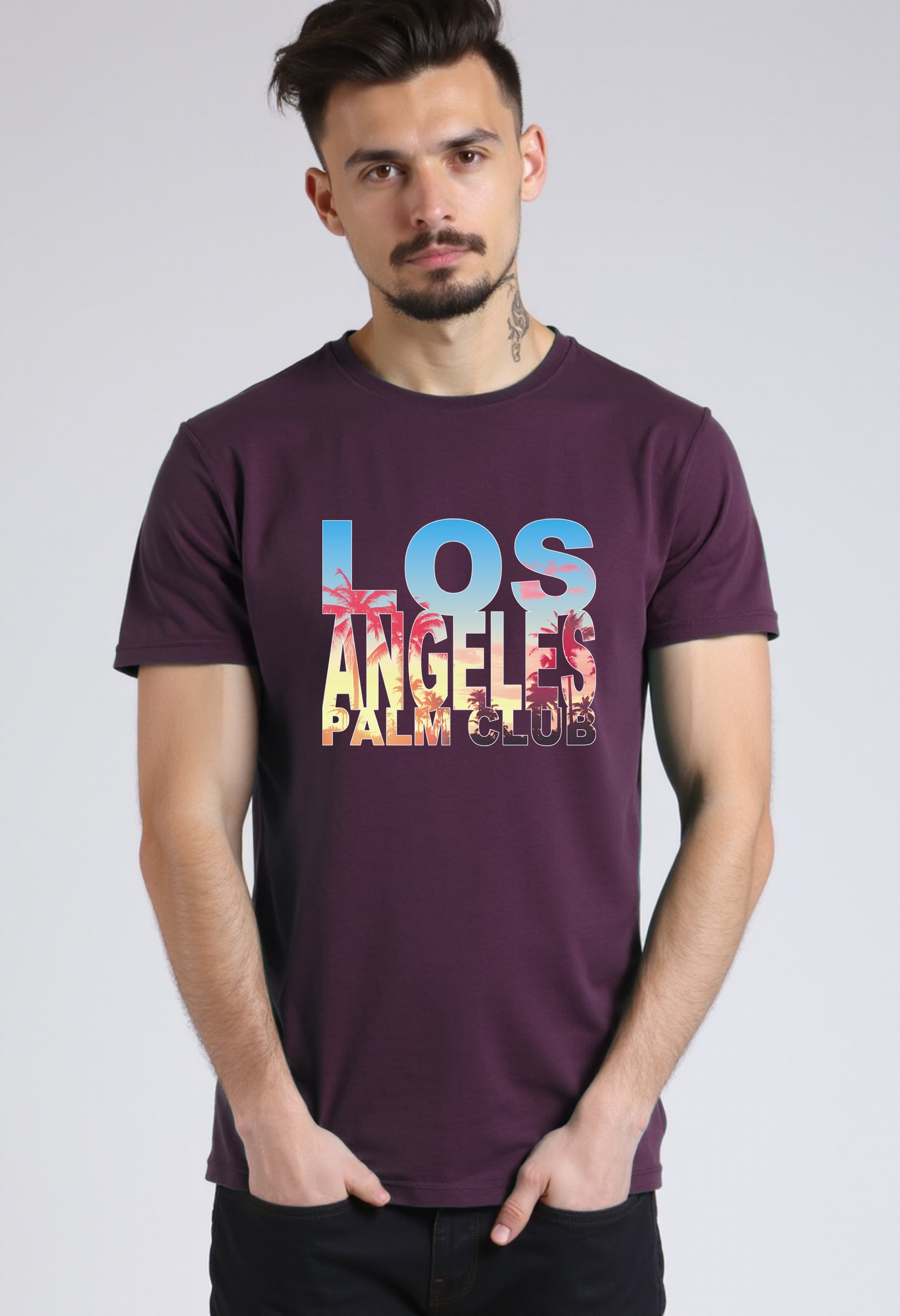 Los Angeles Palm Club T-Shirt - Beach Vibes Tee for Travelers