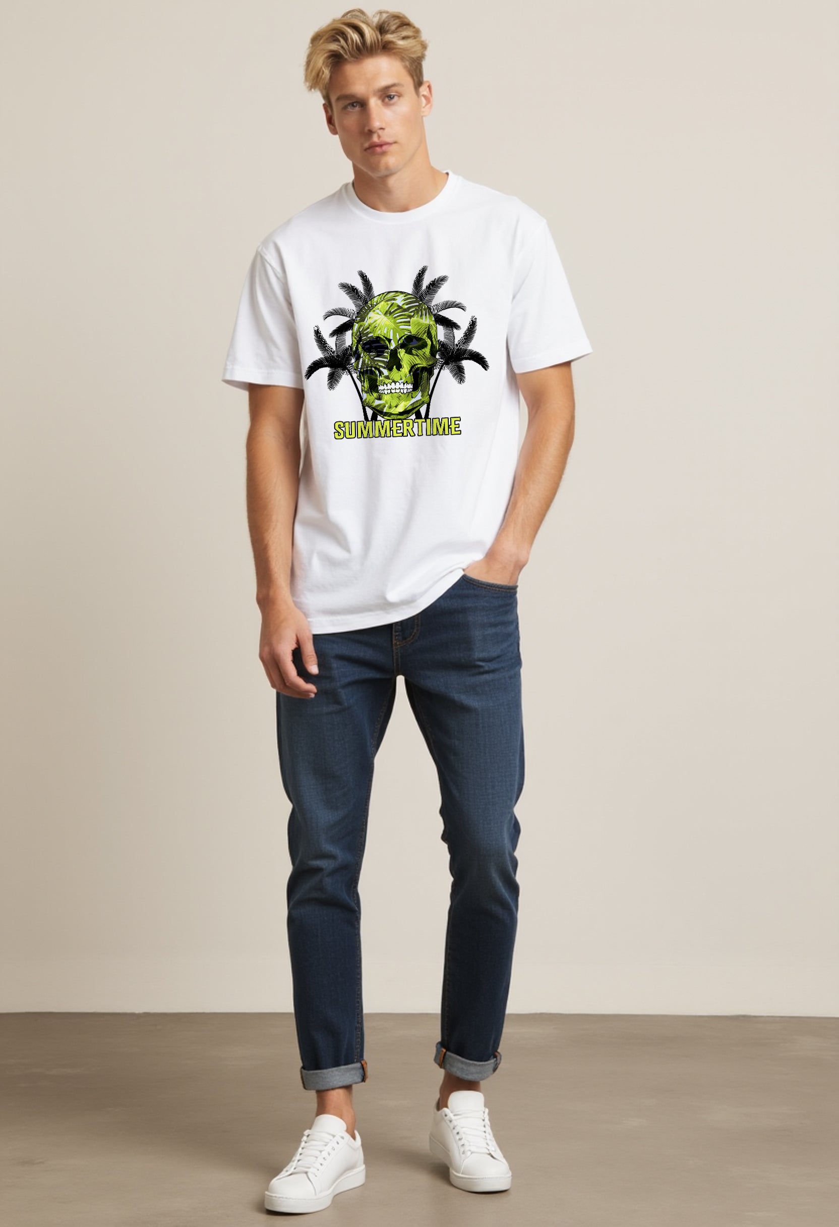 Skull Graphic Tee – Trendy Unisex Shirt for Summer Vibes