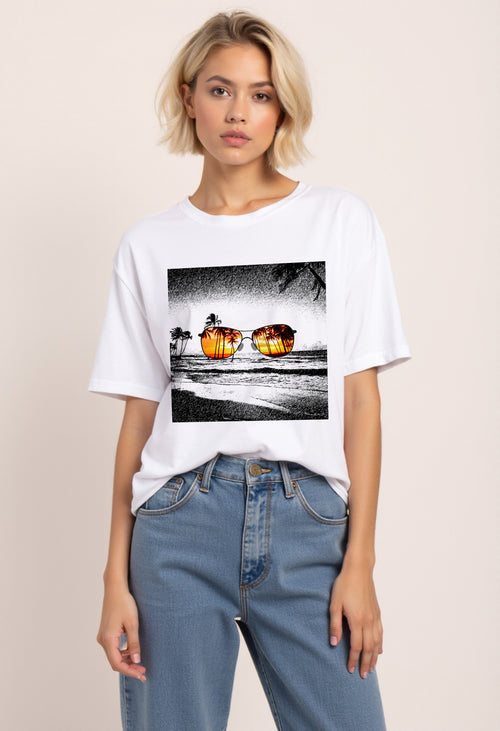 Beach Vibes Sunglasses Tee – Unisex Summer Cotton Holiday Shirt