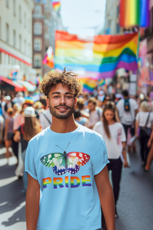 Butterfly Pride Tee – Colourful LGBTQ+ Unisex Shirt