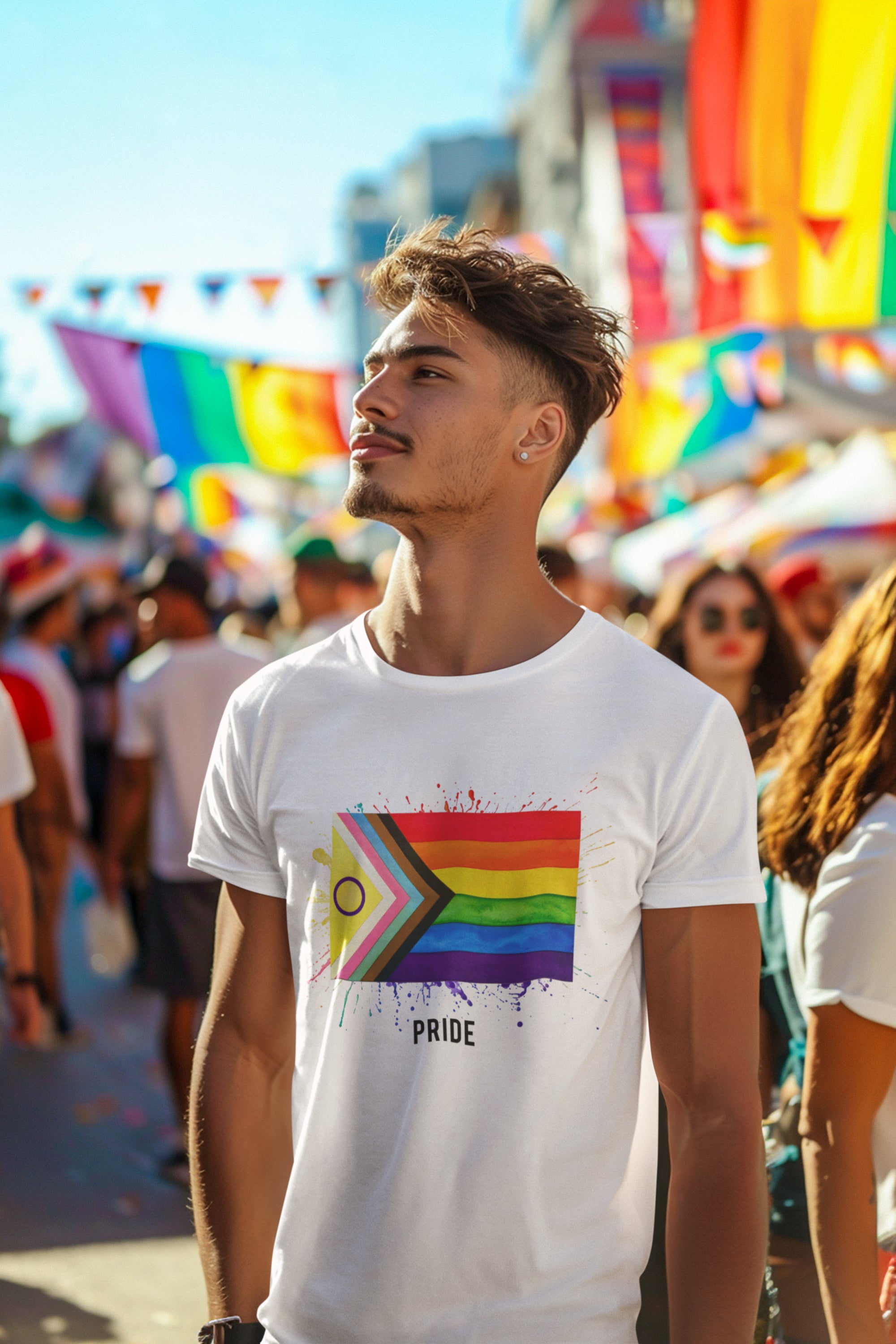Rainbow Pride Flag Tee – Unisex LGBTQ Festival Shirt