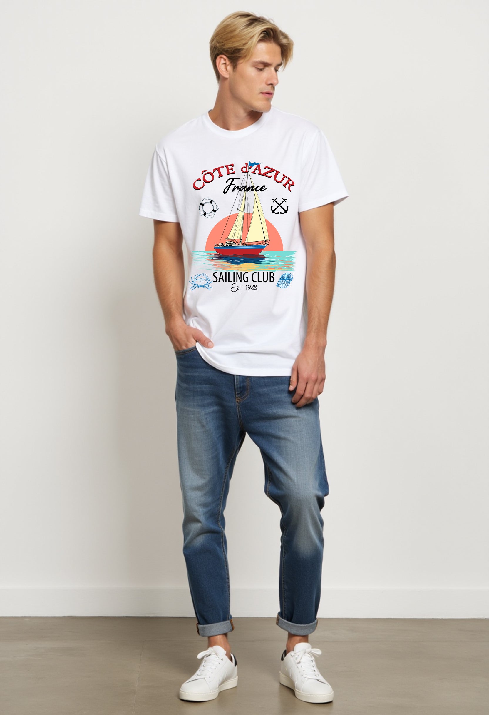 Vintage Sailing Club Tee, Cote d'Azur France