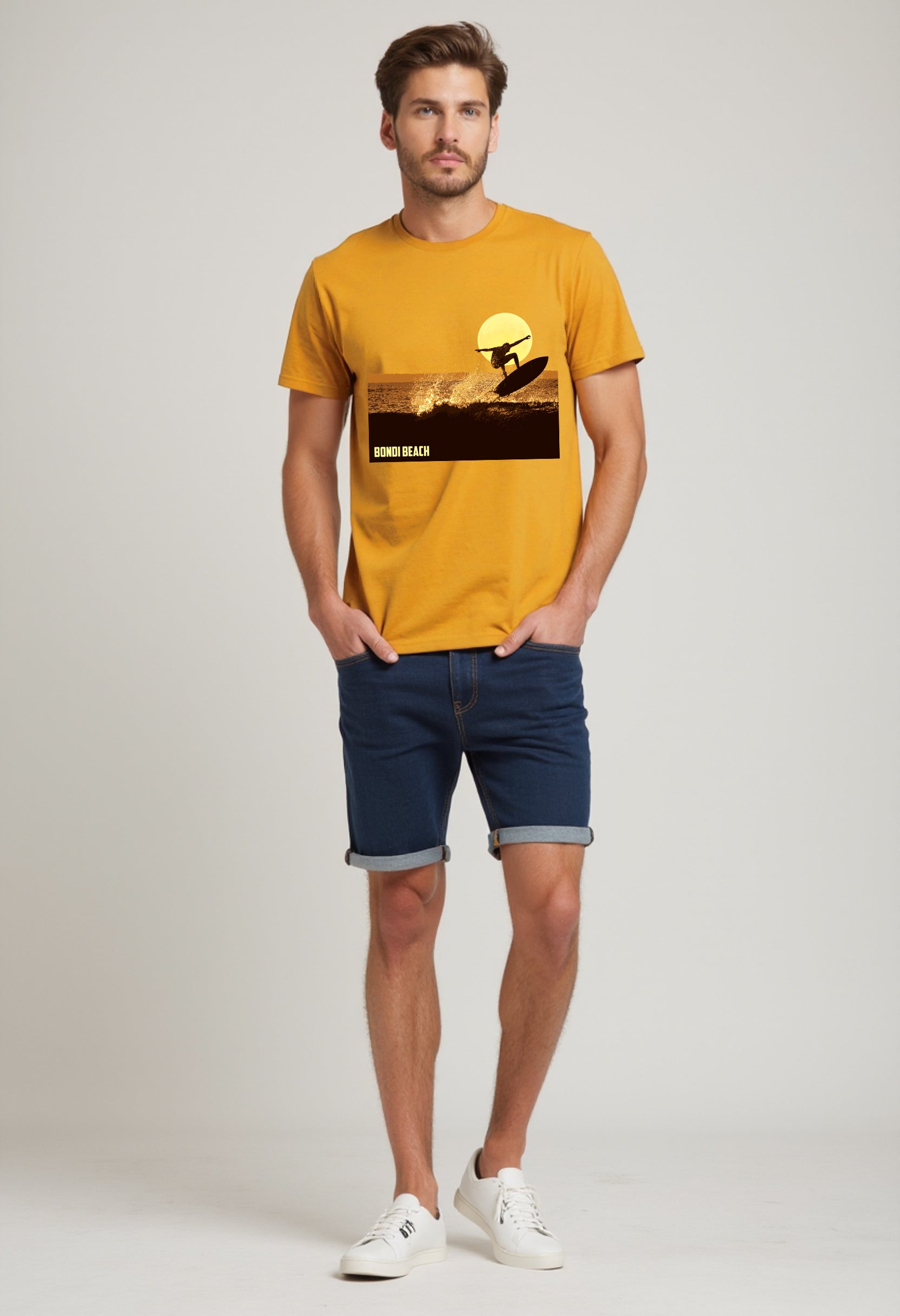 Surf Vibes Cotton Tee - Bondi Beach Design