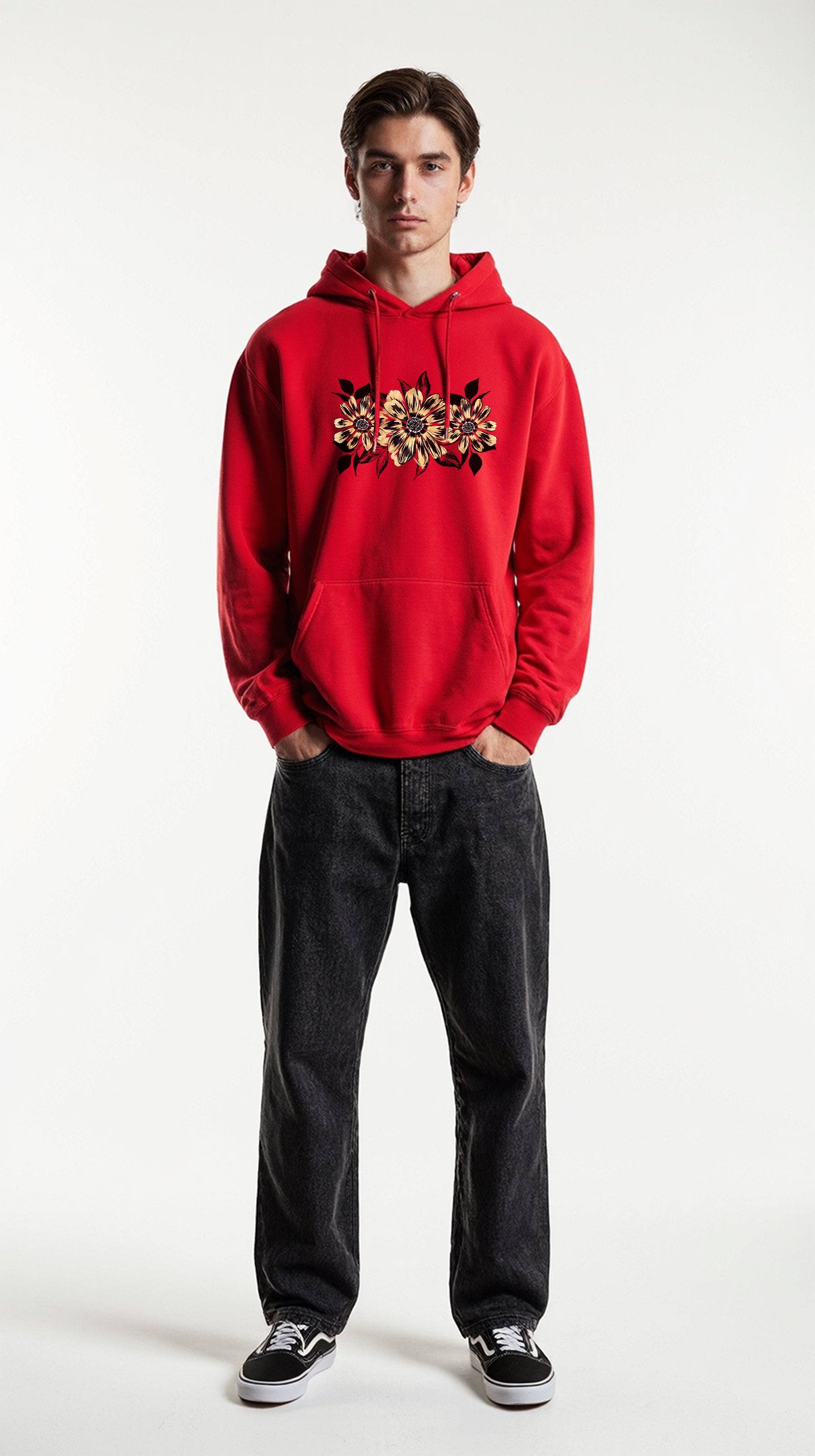 EDIT COLLECTION - Art Floral Red Hoodie