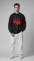 EDIT COLLECTION - Painted Red Floral Sweatshirt
