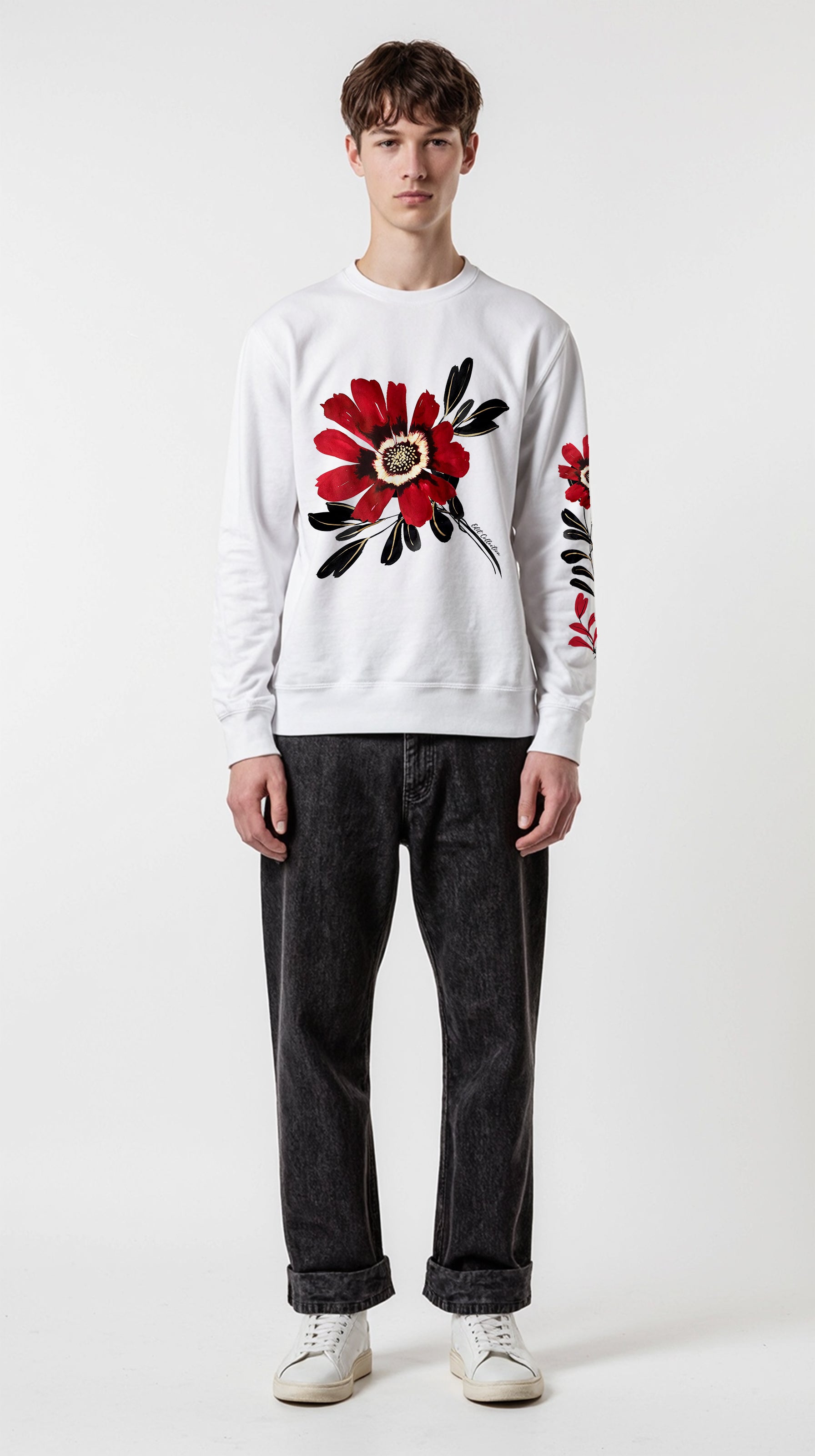 EDIT COLLECTION - Large Placement Floral Sweatshirt
