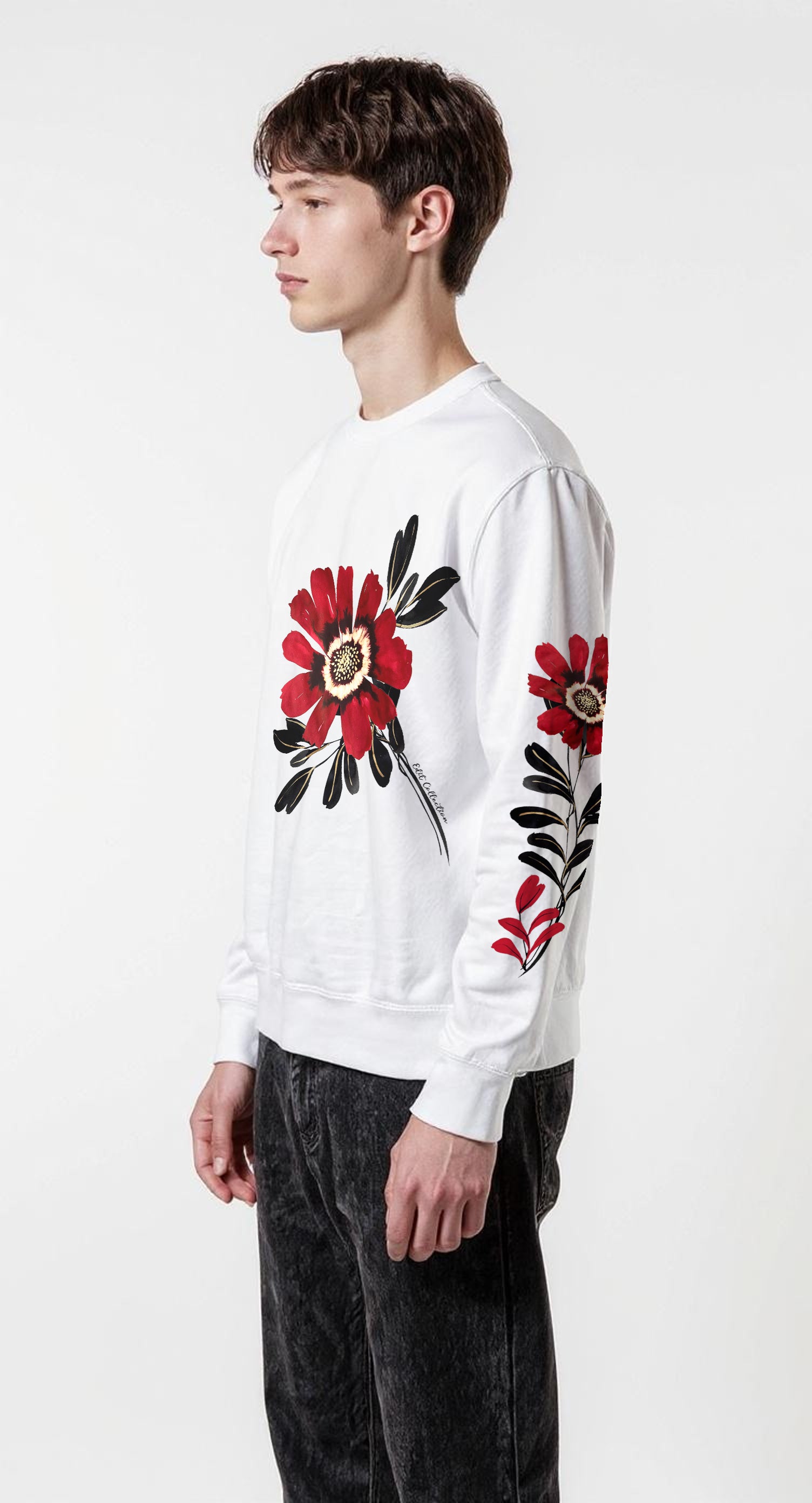 EDIT COLLECTION - Large Placement Floral Sweatshirt