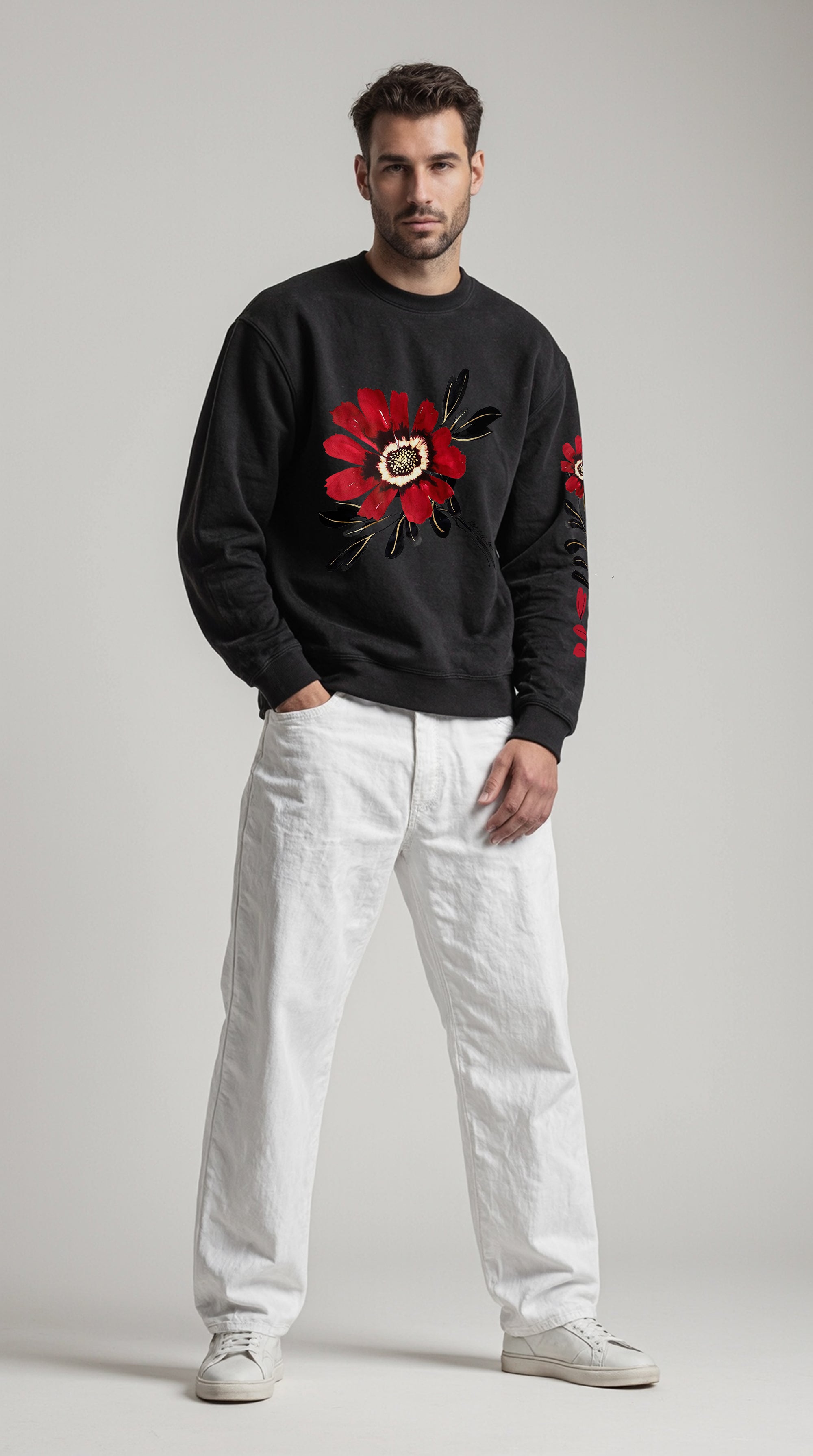 EDIT COLLECTION - Large Placement Floral Sweatshirt
