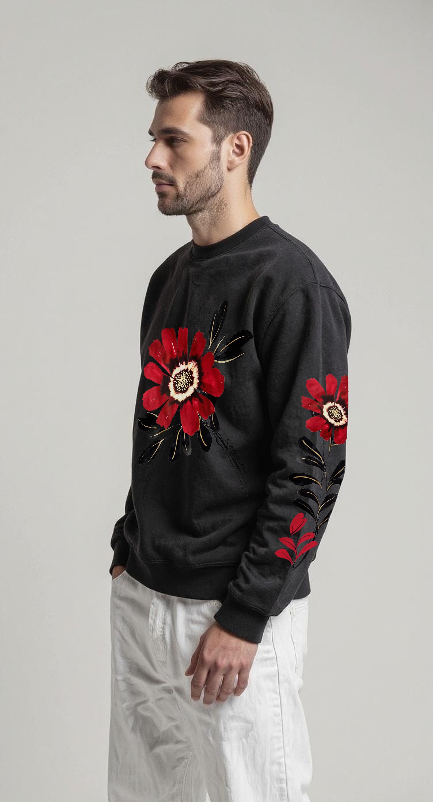 EDIT COLLECTION - Large Placement Floral Sweatshirt