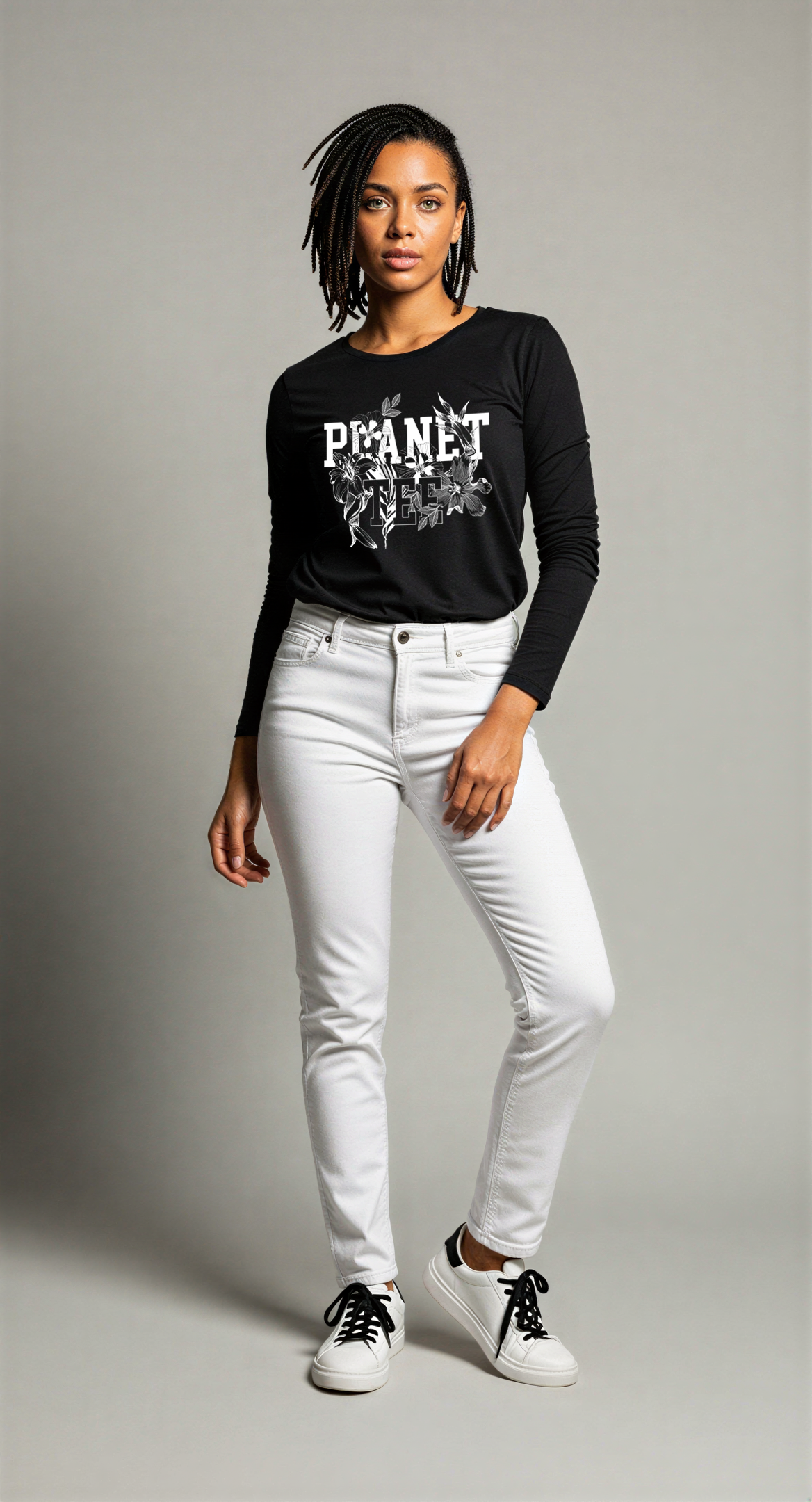 Edit II - Planet-Tee Logo Graphic Long Sleeve T-Shirt