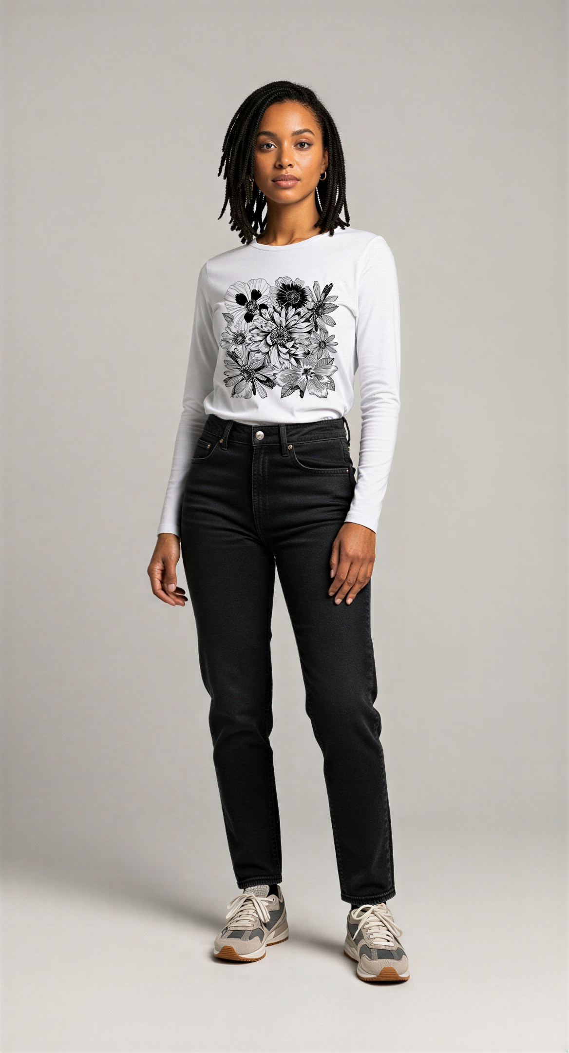 Edit II - Graphic Placement floral Long Sleeve Tee