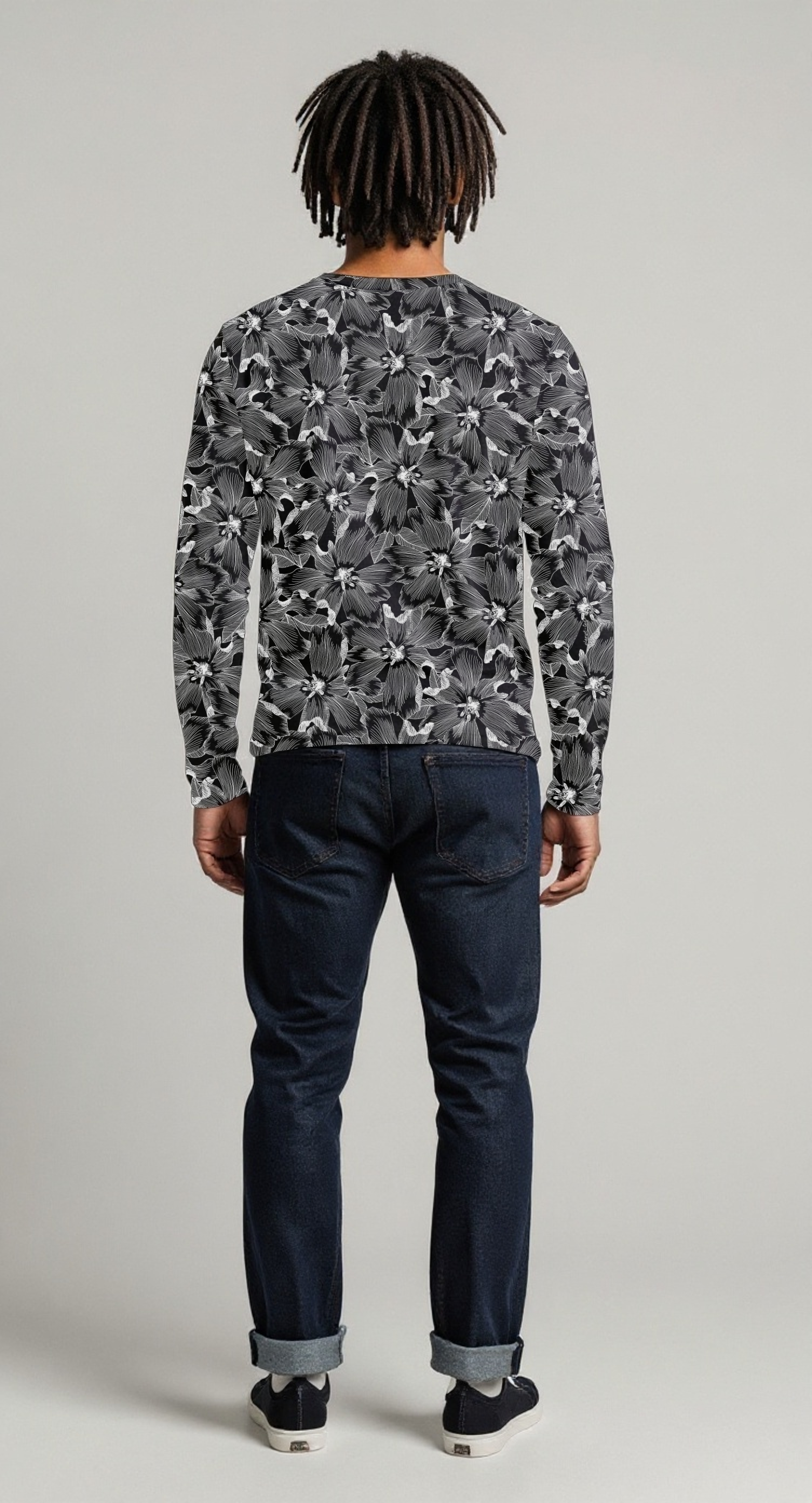 Edit II - Men's Black Floral Sports Jersey