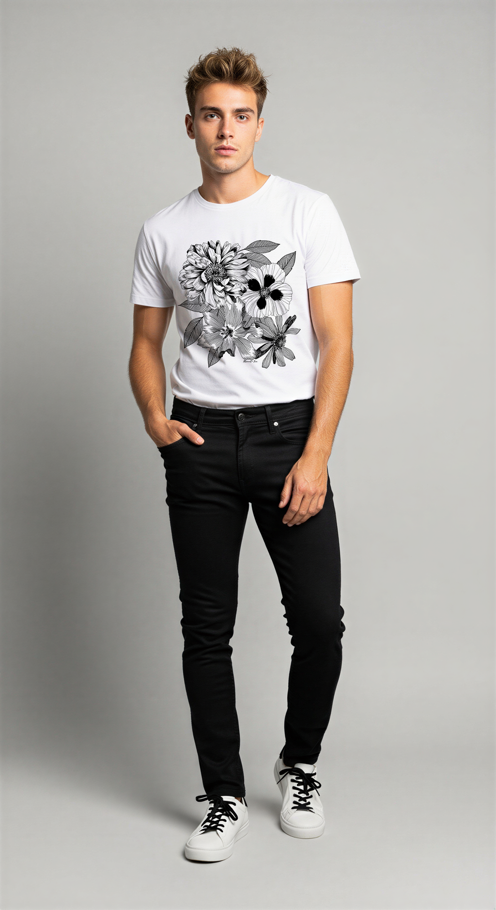 Edit II - Drawn Floral Graphic Tee