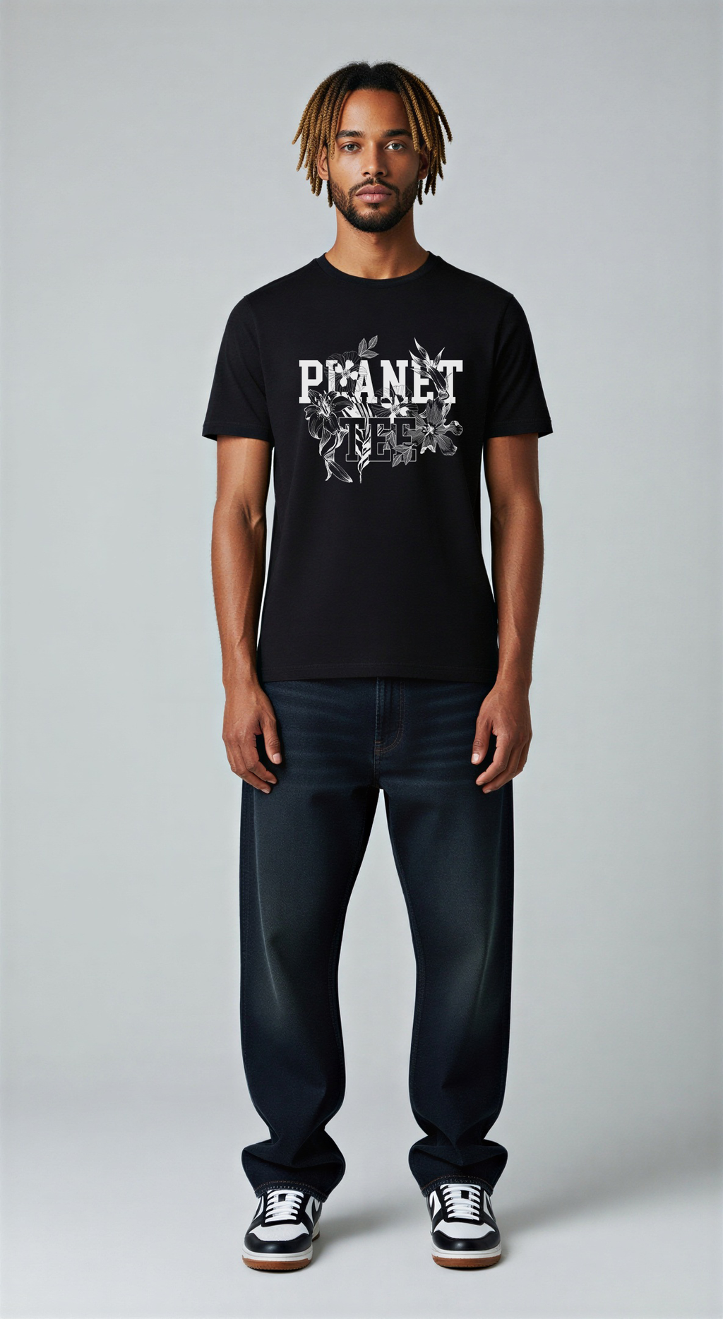 Edit II - Planet Tee Logo with Flowers