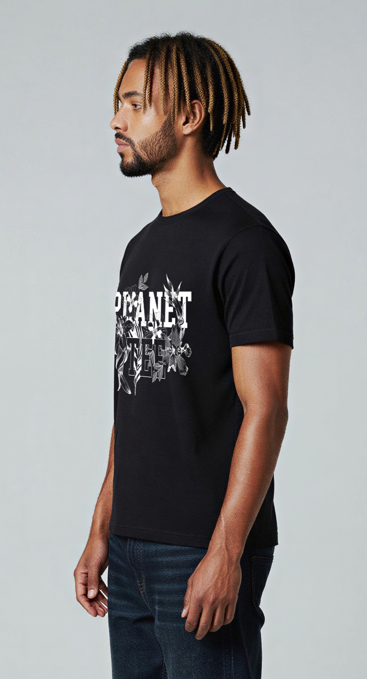 Edit II - Planet Tee Logo with Flowers