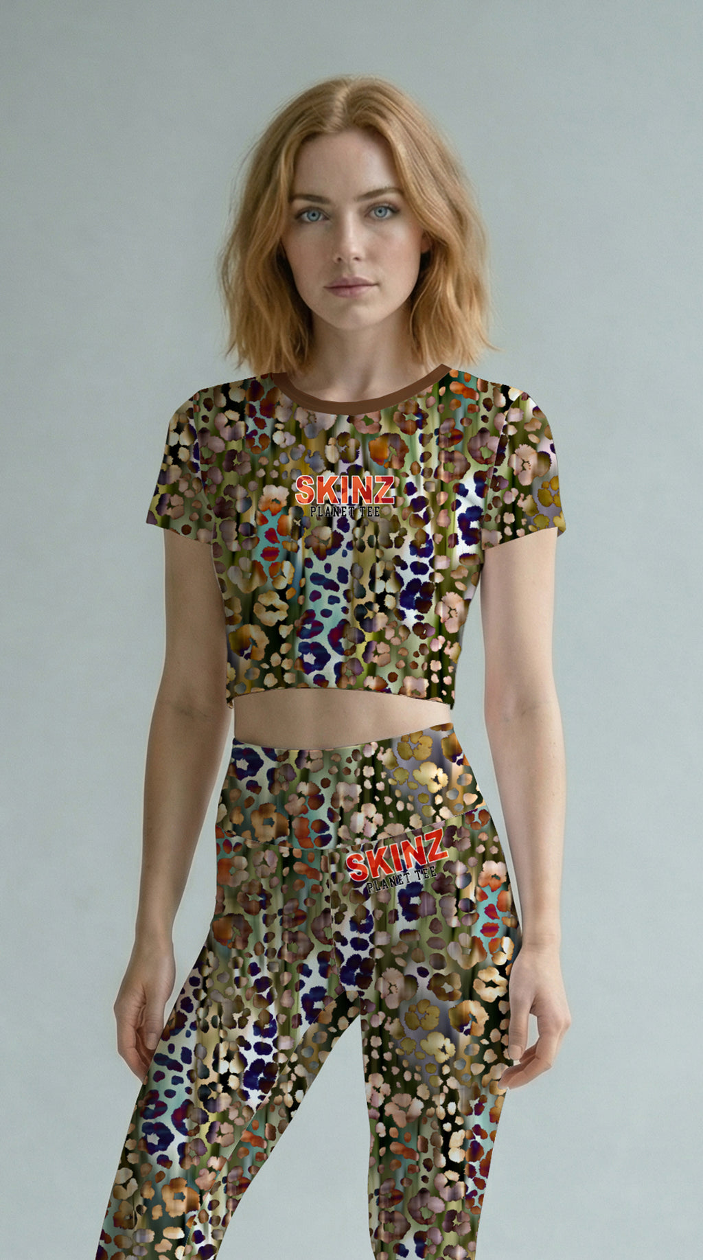 Multi Leopard Crop Tee