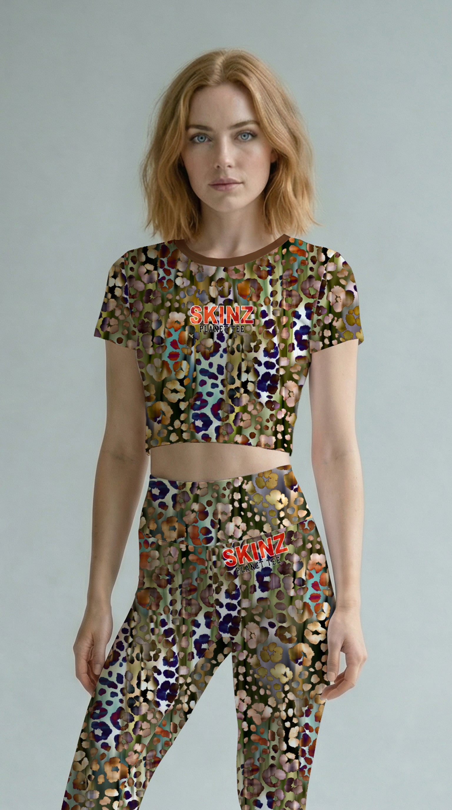 Multi Leopard Crop Tee