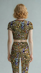 Multi Leopard Crop Tee
