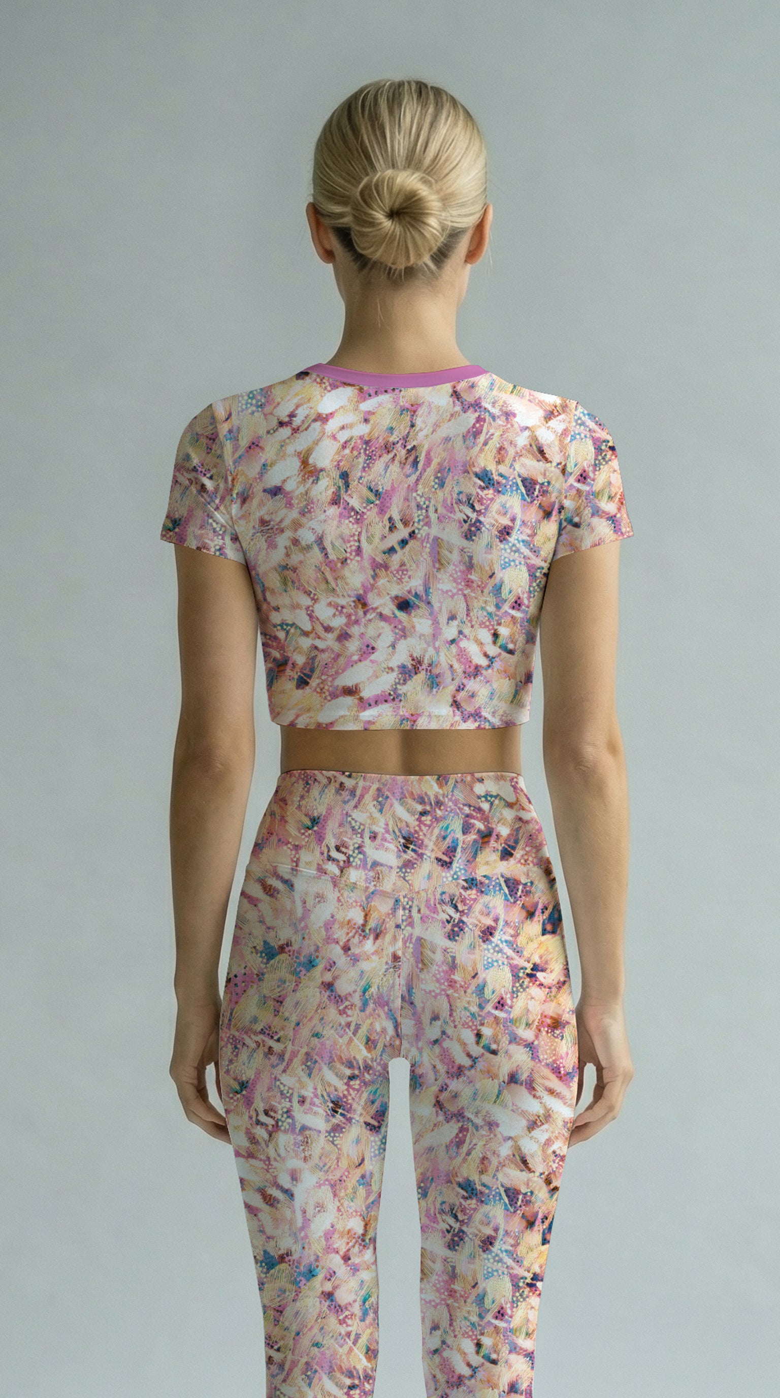 Feather Print Crop Tee