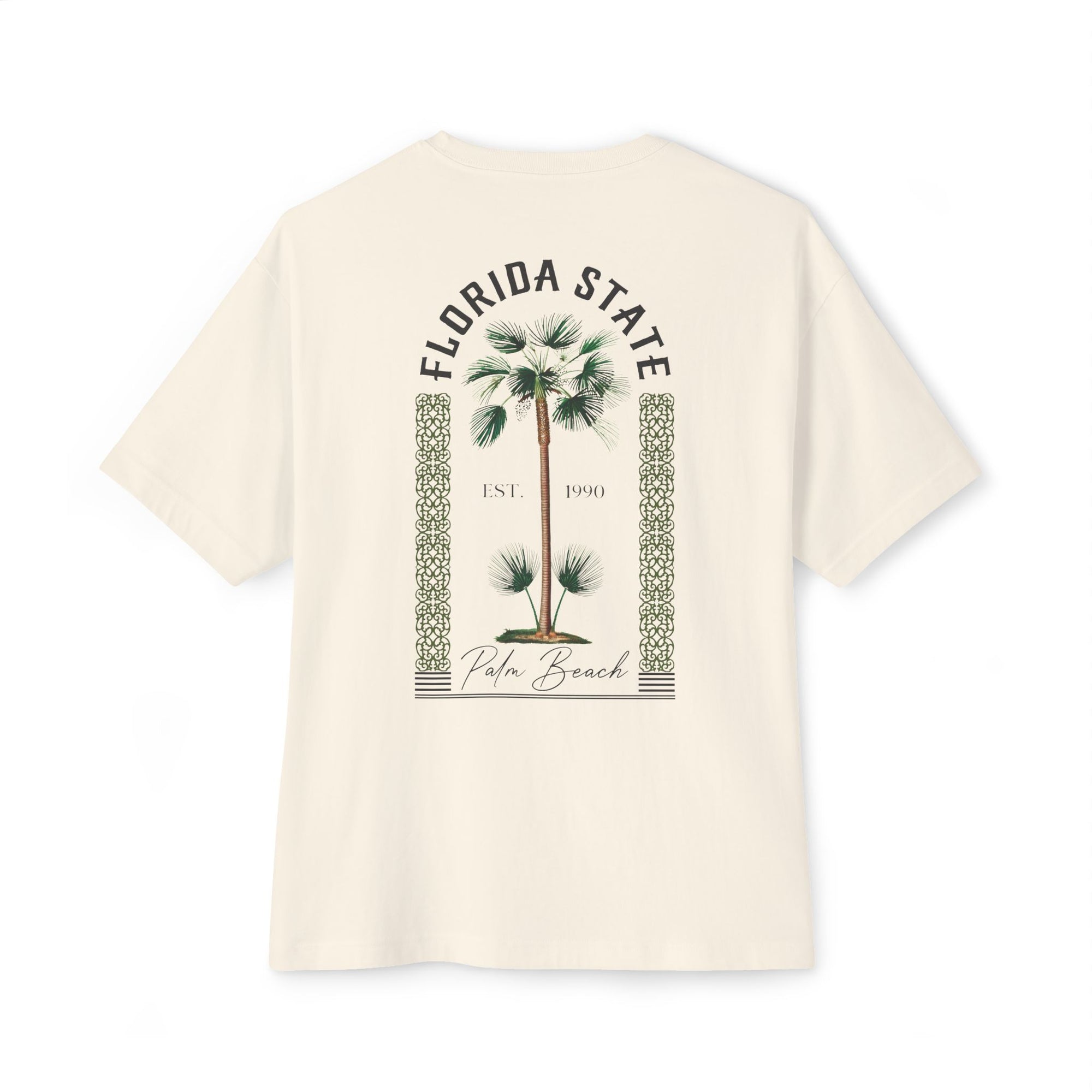 Florida Palm Tree Oversized Tee - Unisex Beach Graphic Shirt