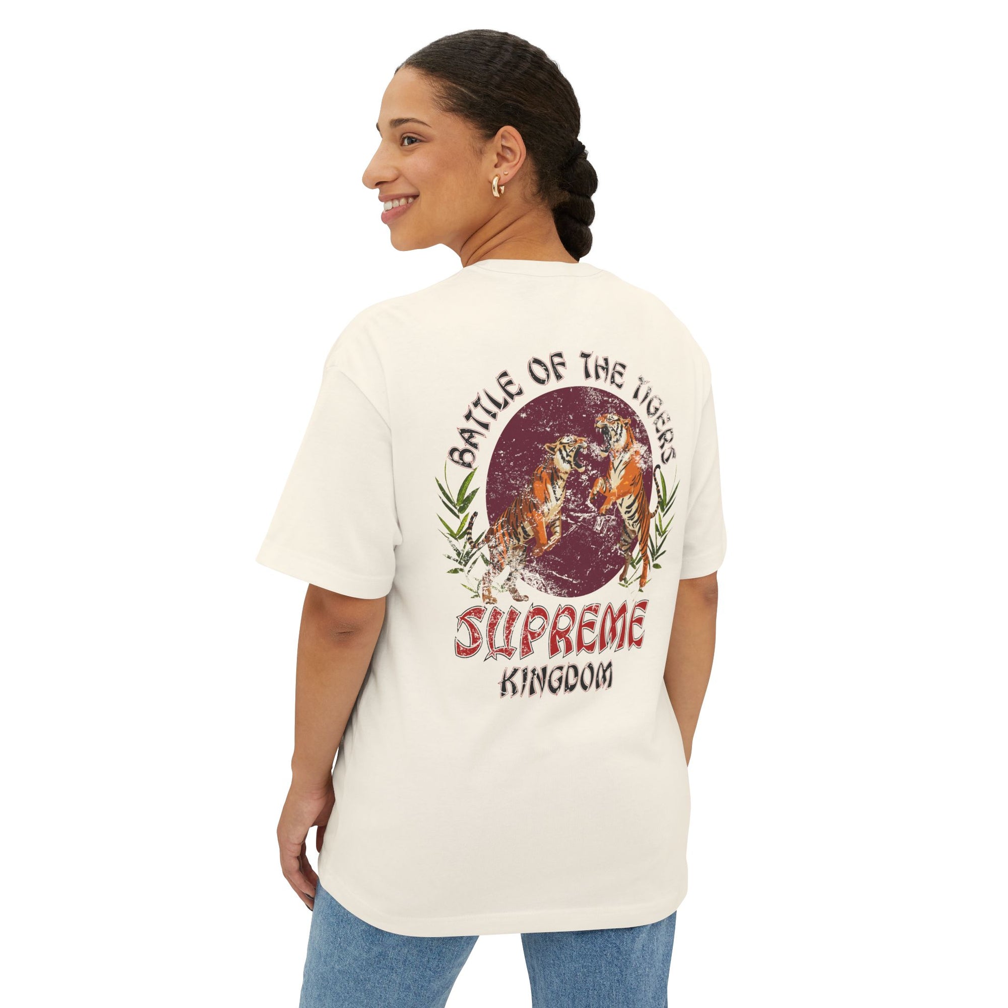 Vintage Tiger Tee - Oversized Retro Unisex Cotton Shirt