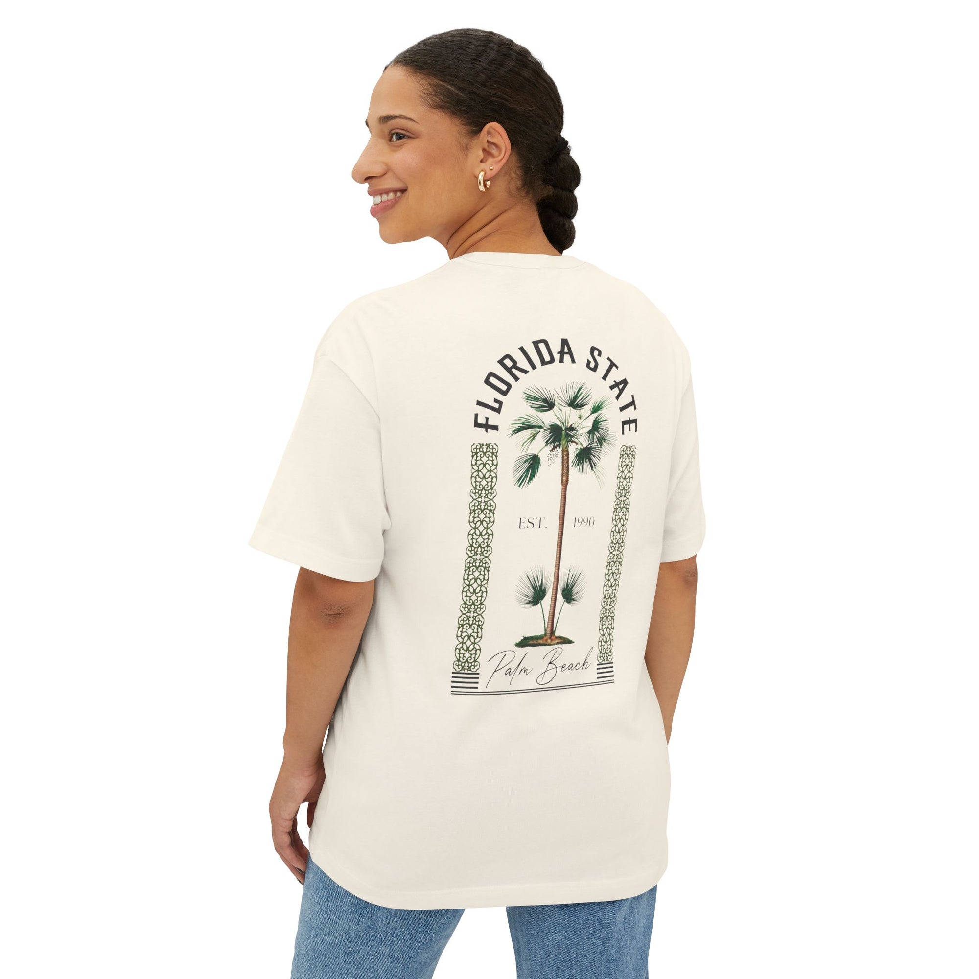 Florida Palm Tree Oversized Tee - Unisex Beach Graphic Shirt