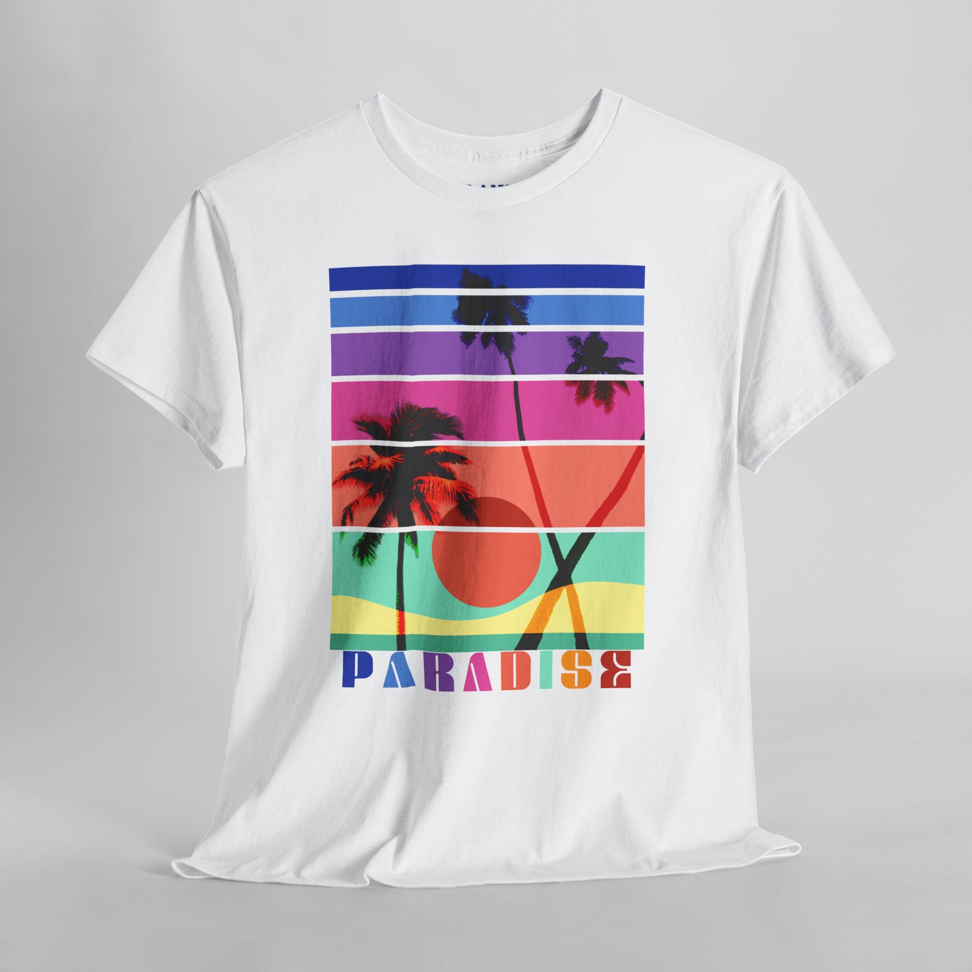 Rainbow Paradise Palm Cotton Tee