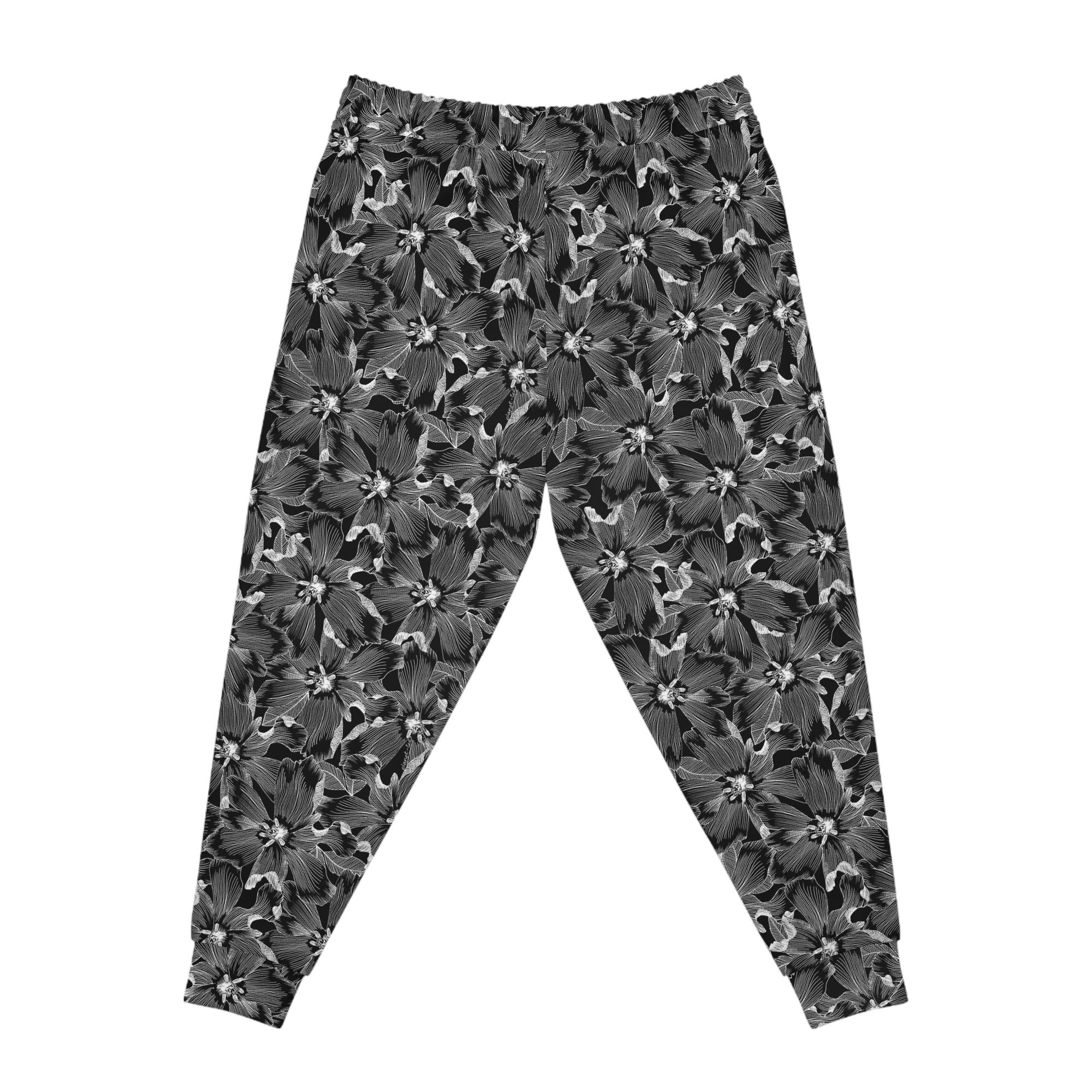 Edit II - Black Linear Floral Athletic Joggers