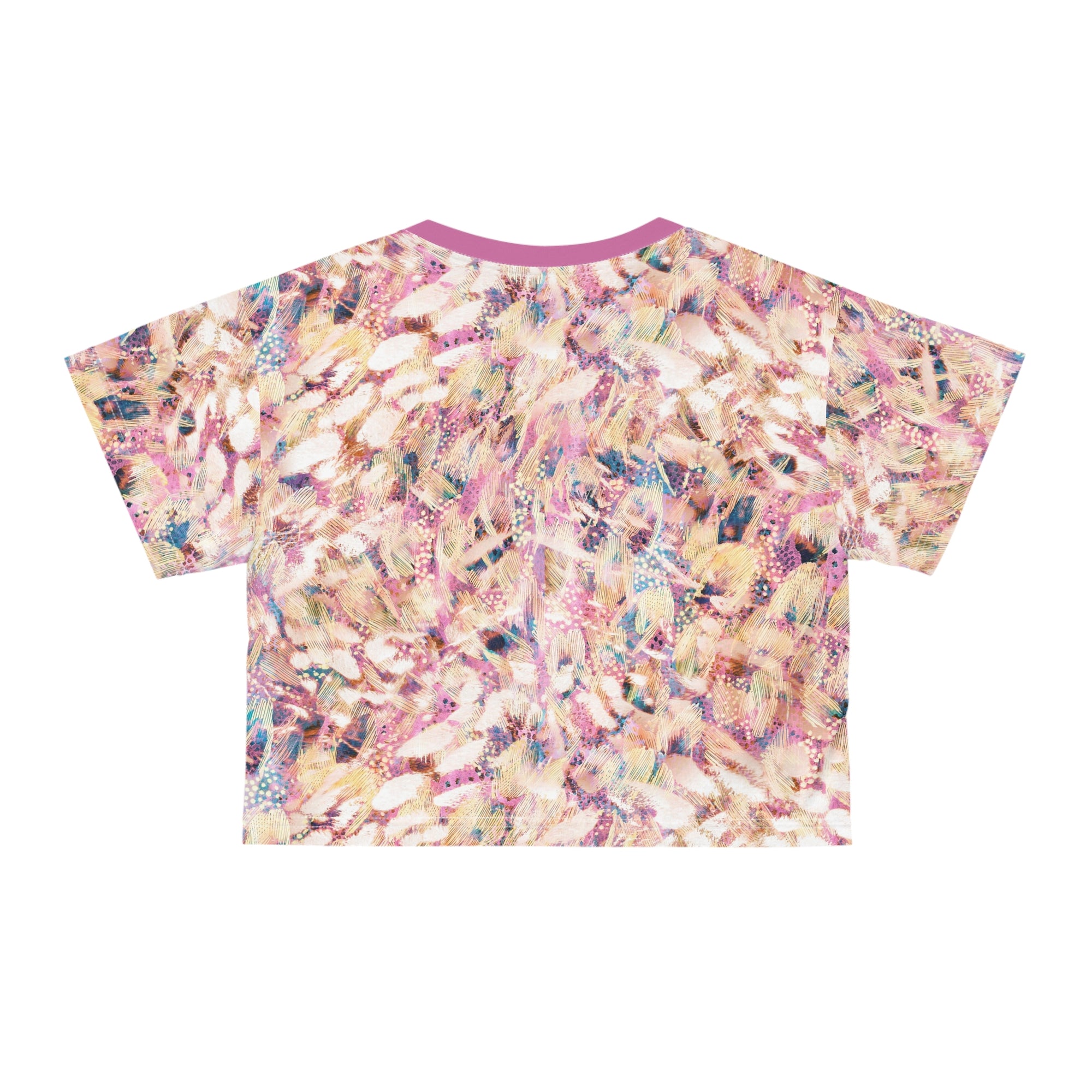 Feather Print Crop Tee