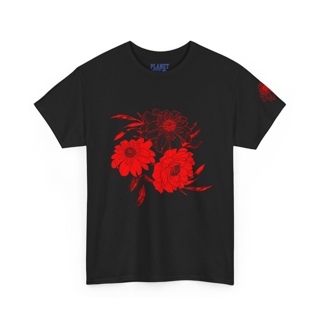 EDIT COLLECTION - Red Flower Black Tee