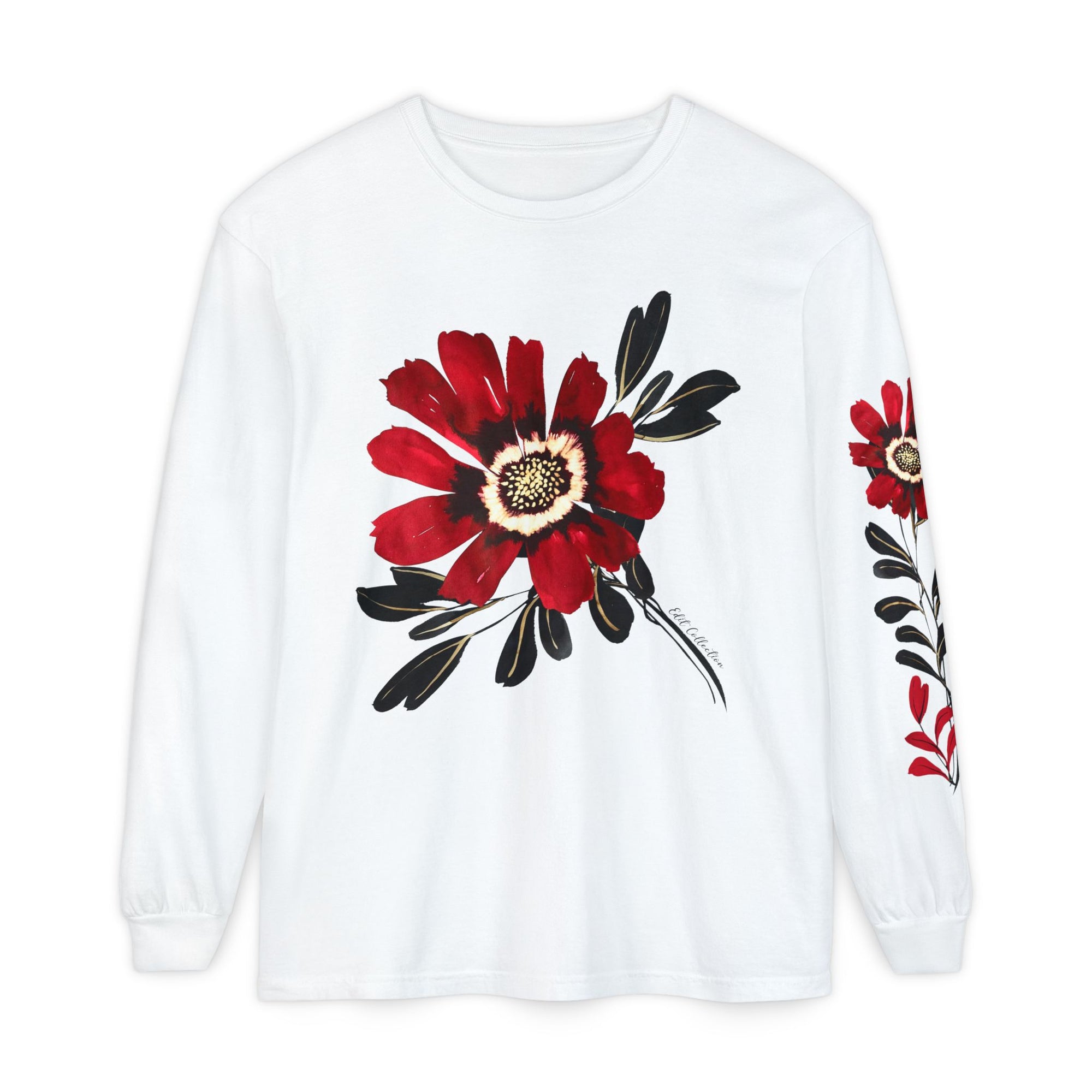EDIT COLLECTION - Large Placement Floral Long Sleeve T-Shirt