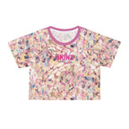 Feather Print Crop Tee
