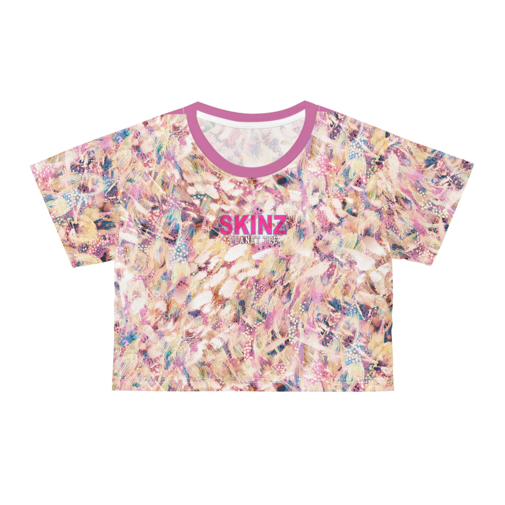 Feather Print Crop Tee