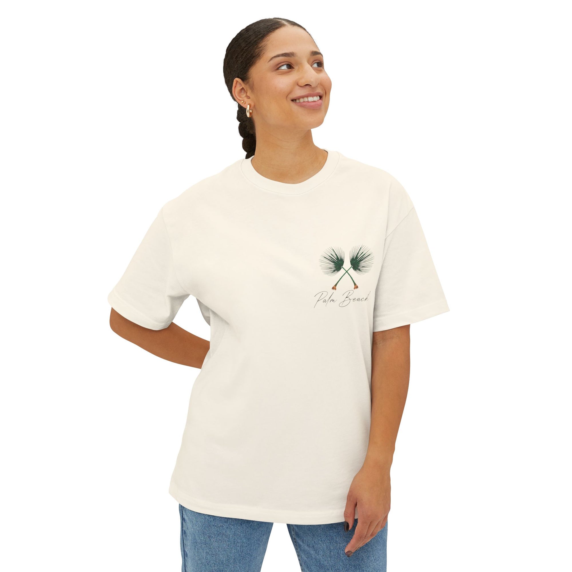 Florida Palm Tree Oversized Tee - Unisex Beach Graphic Shirt