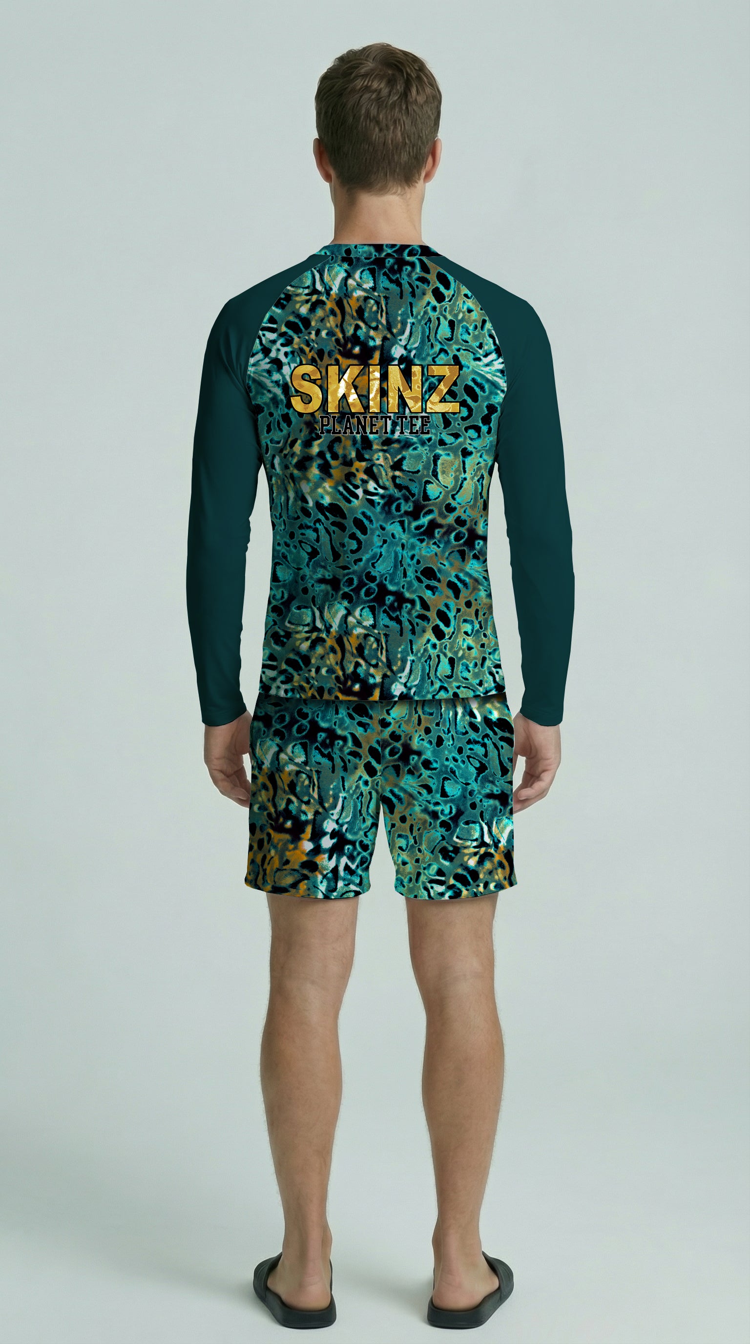 Teal Jaguar Men's Rash Guard