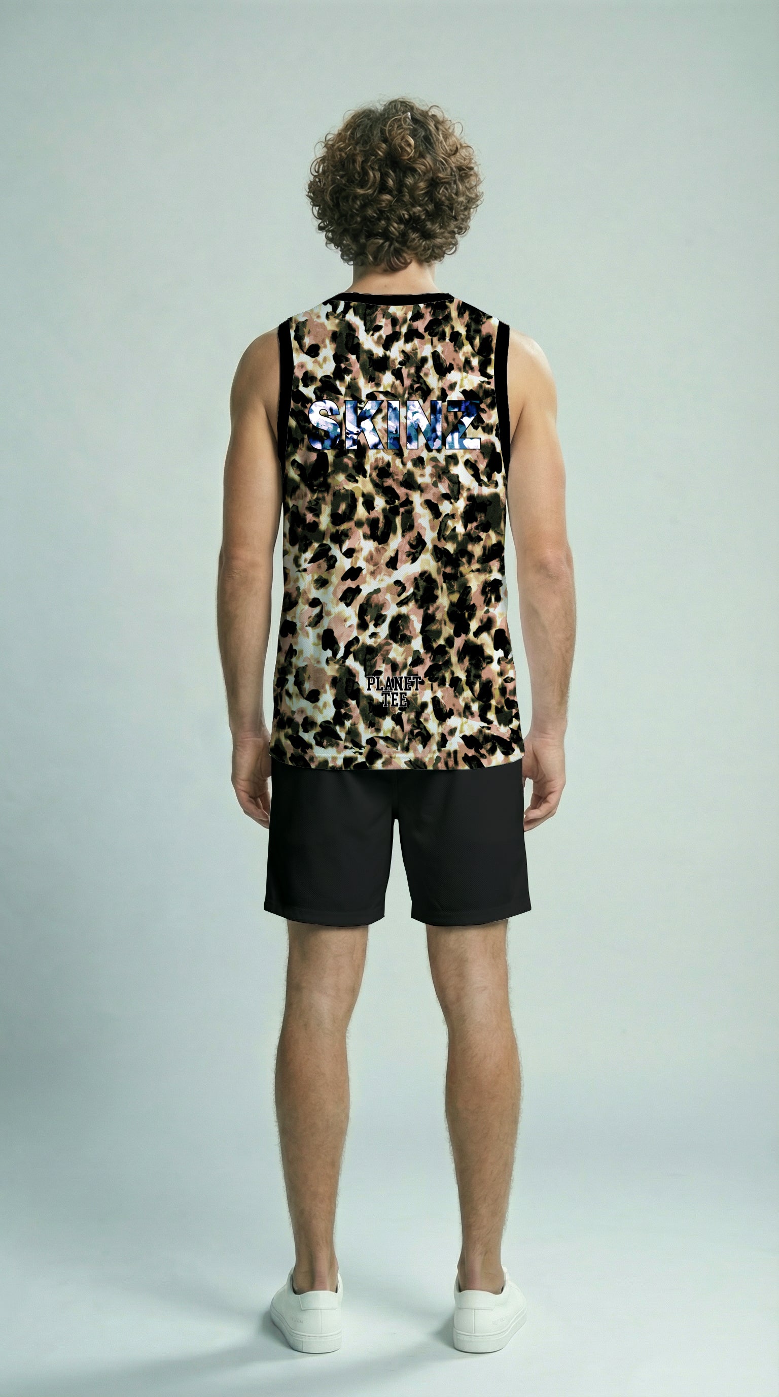 Abstract Leopard Print Basketball Jersey