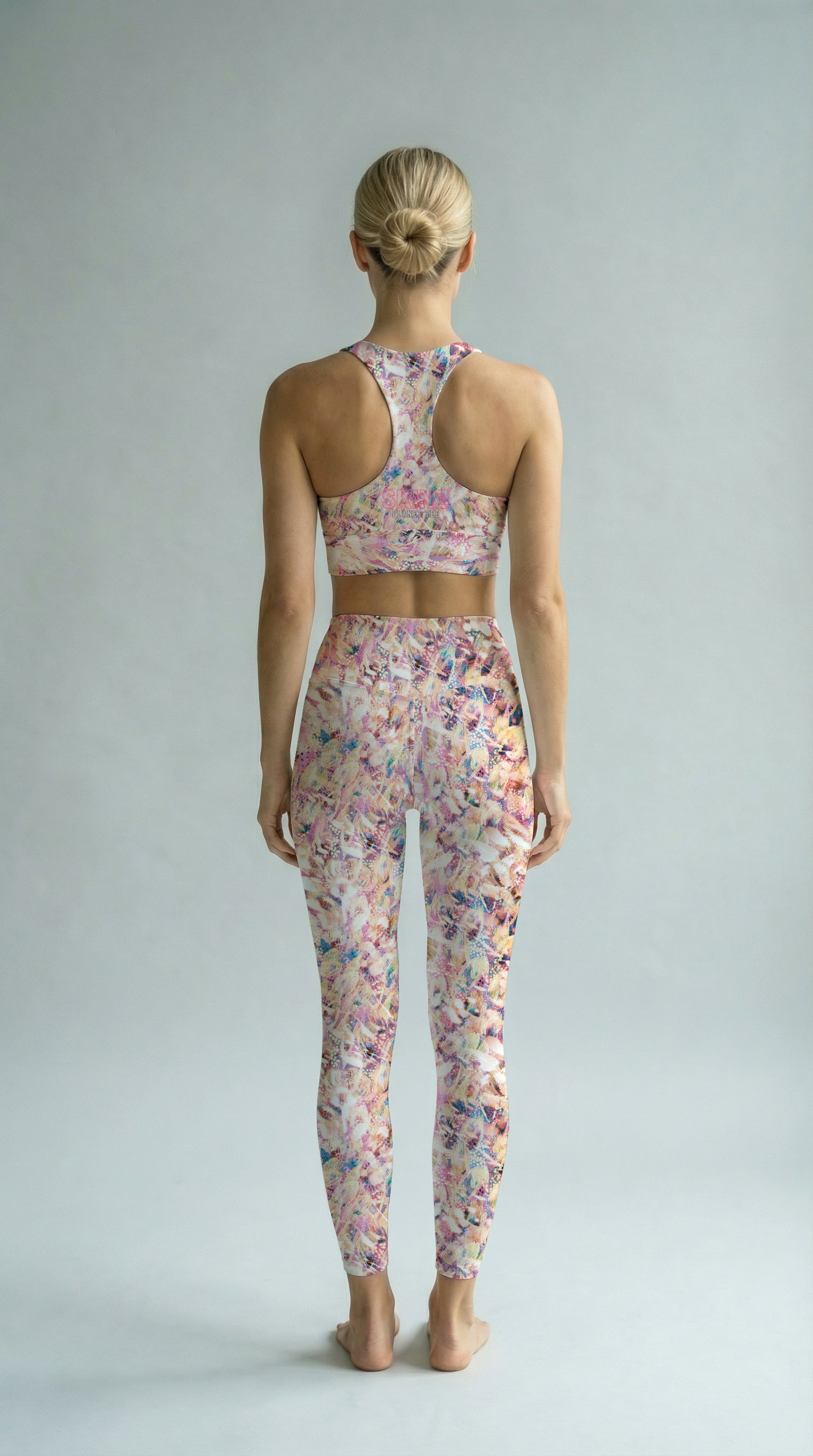 Abstract Feather Print Yoga Leggings