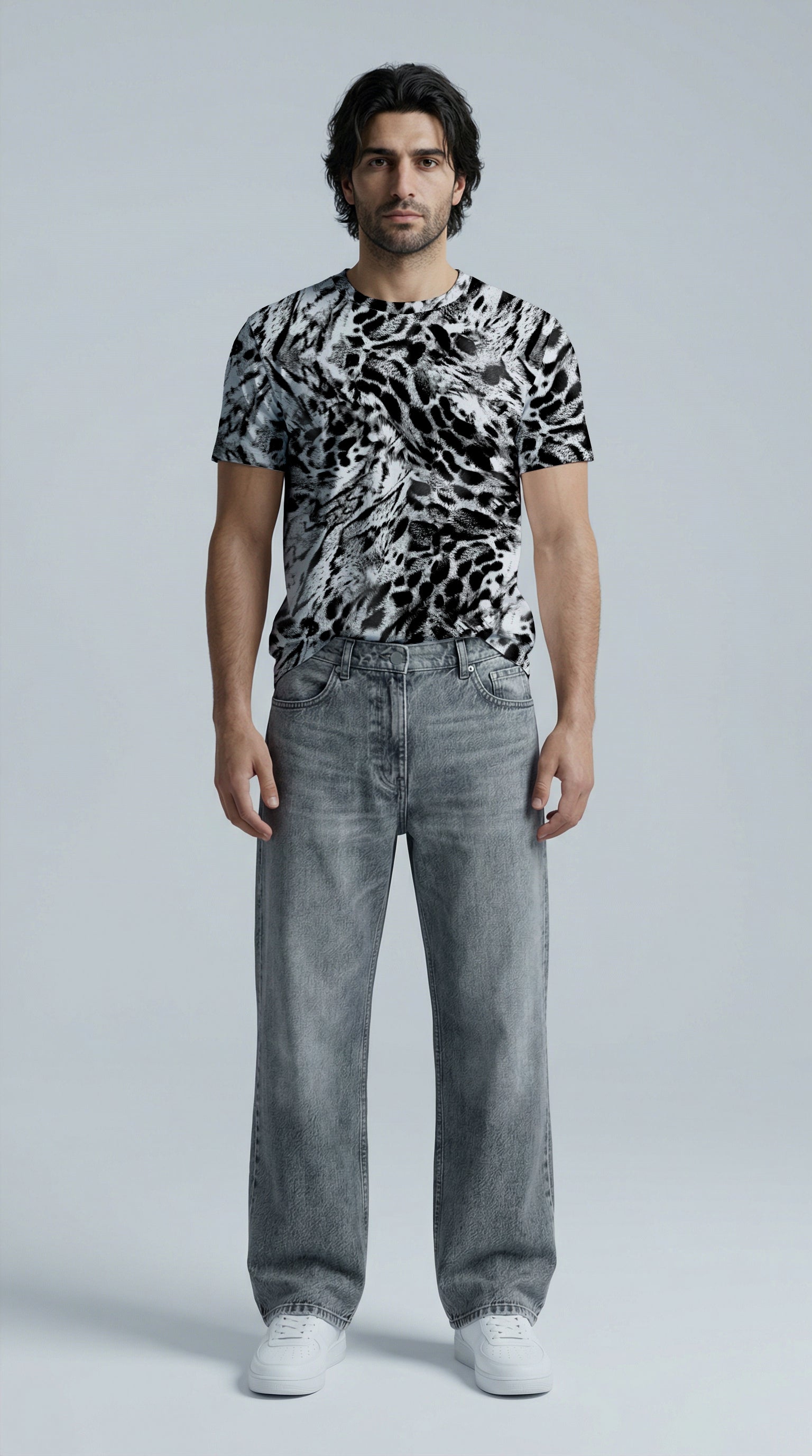 Mono Clouded leopard Men's Tee