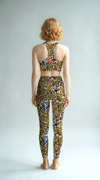 Multi Layered Leopard Longline Sports Bra
